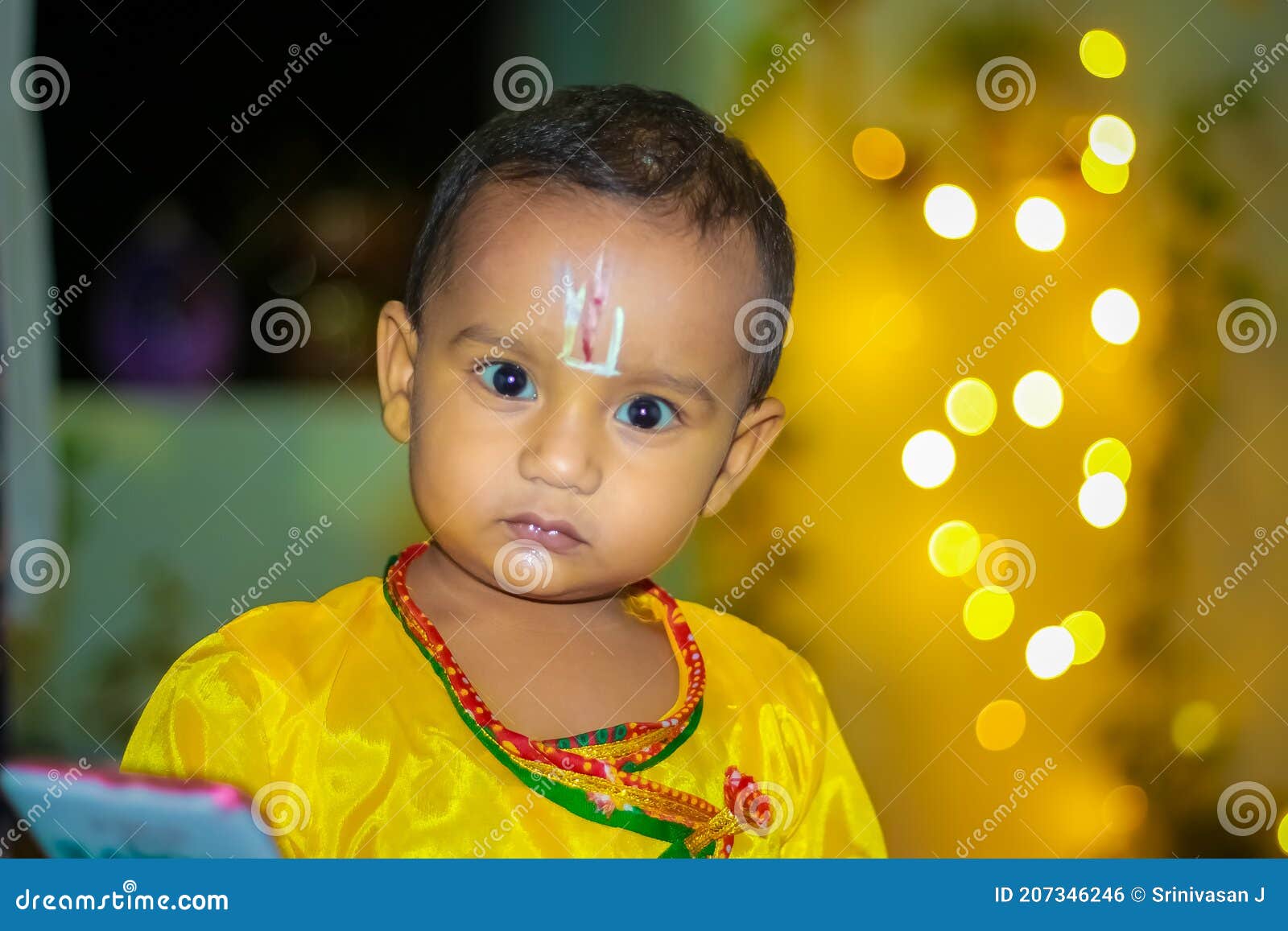 Cute Baby Boy on Load Krishna Getup for Krishna Festival. Baby Boy ...