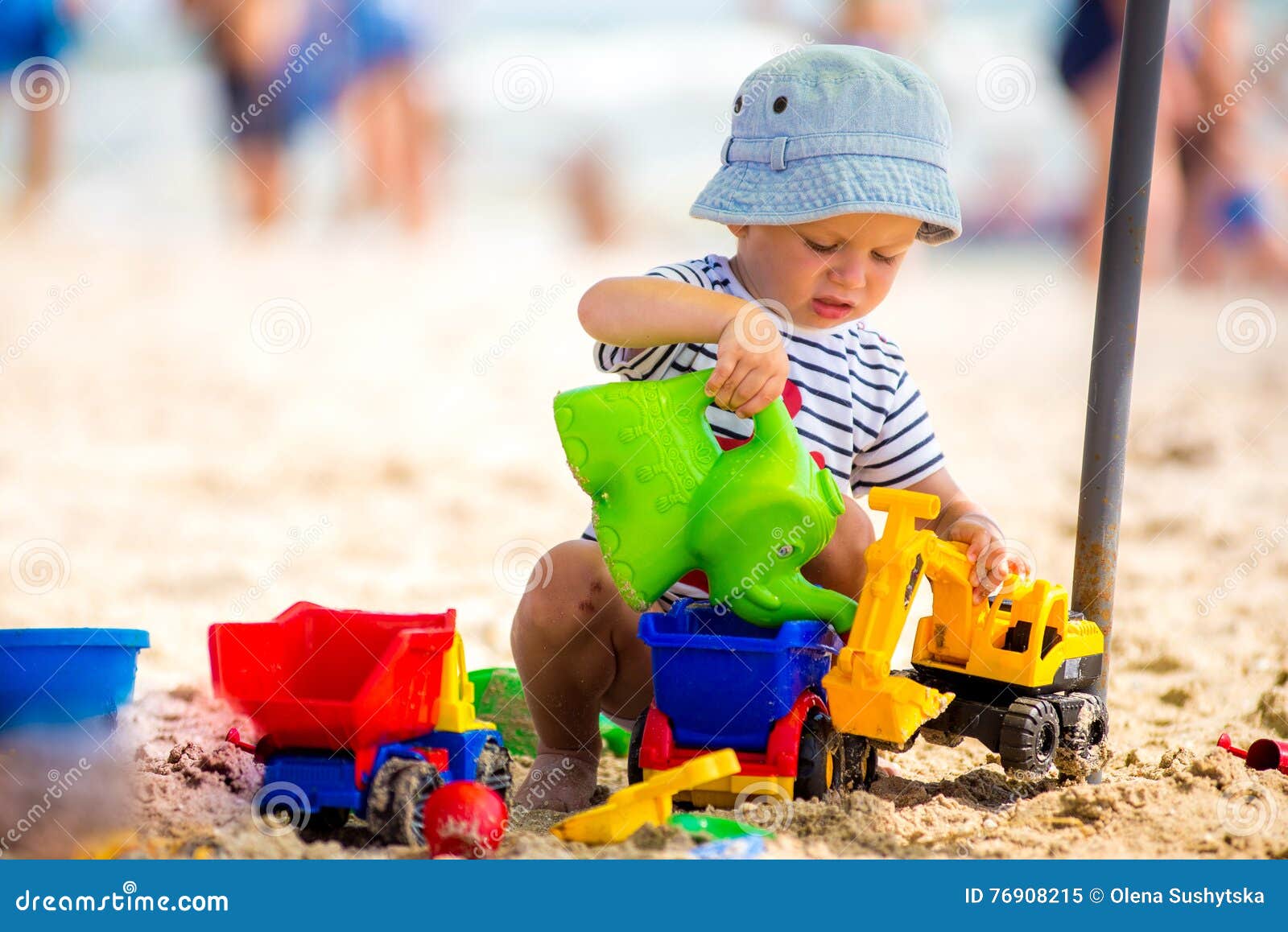 Cute Baby Boy Playing on the Beach Stock Image Image of joyful, coast