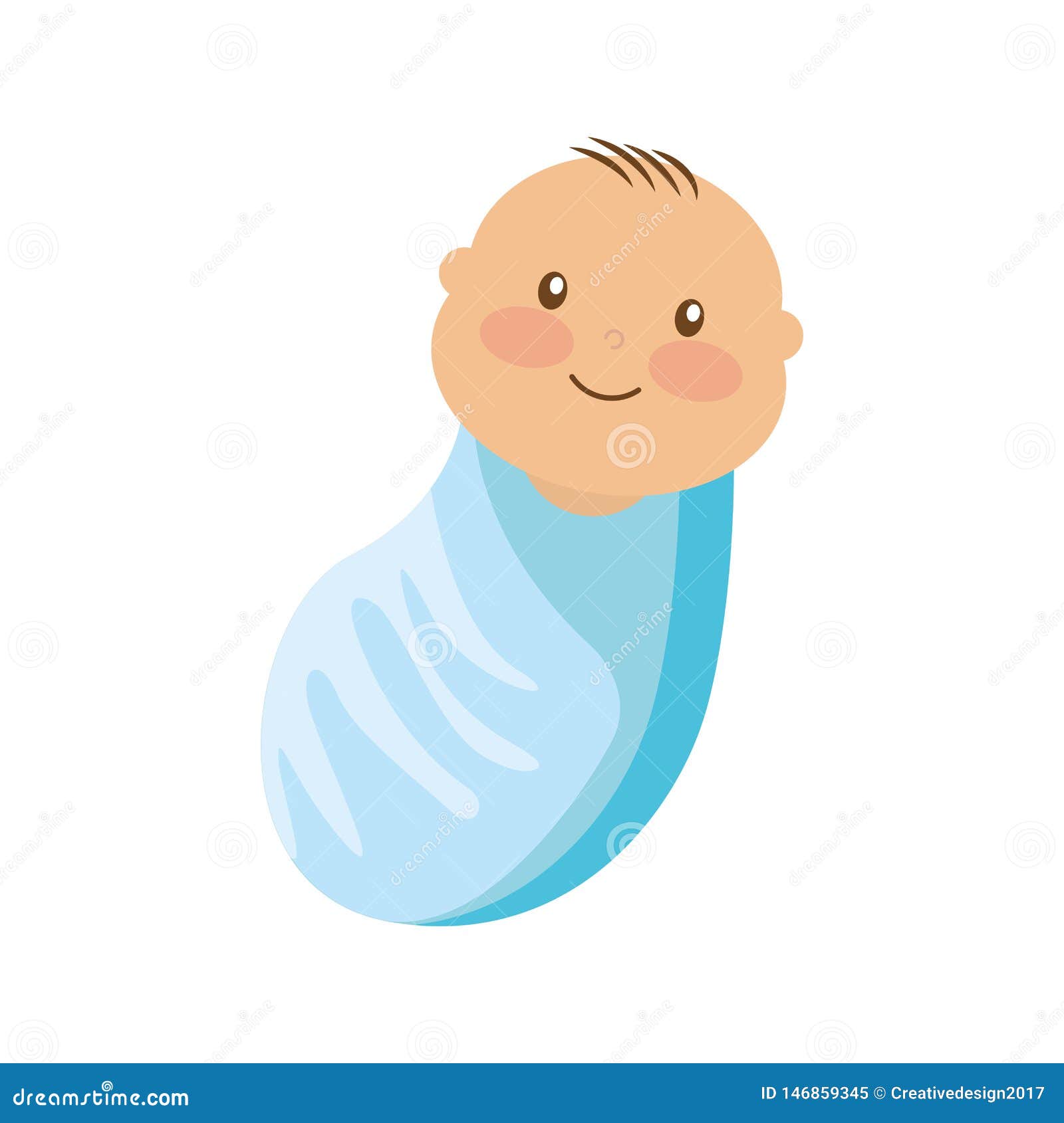 Baby Boy between Blanket. Vector Illustration Stock Vector - Illustration  of blanket, cartoon: 146859345
