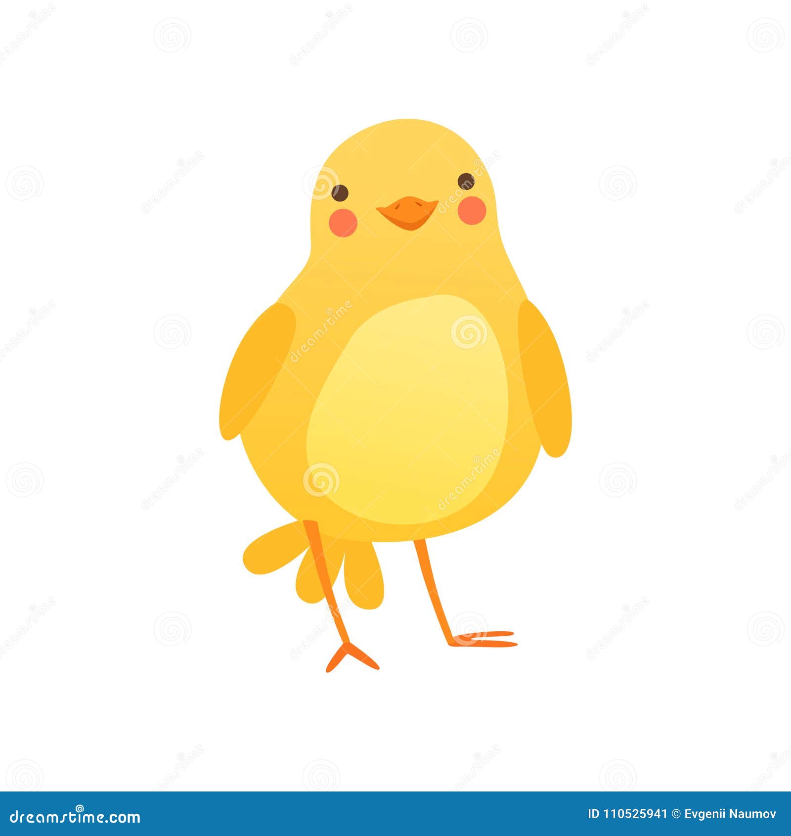 Cute Baby Chicken, Funny Cartoon Bird Character Vector Illustration on ...