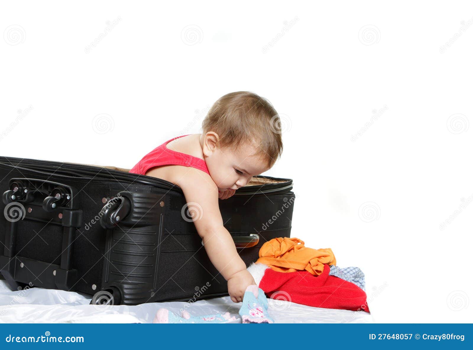 Cute Baby Child with a Suitcase Stock Image Image of healthy, baby