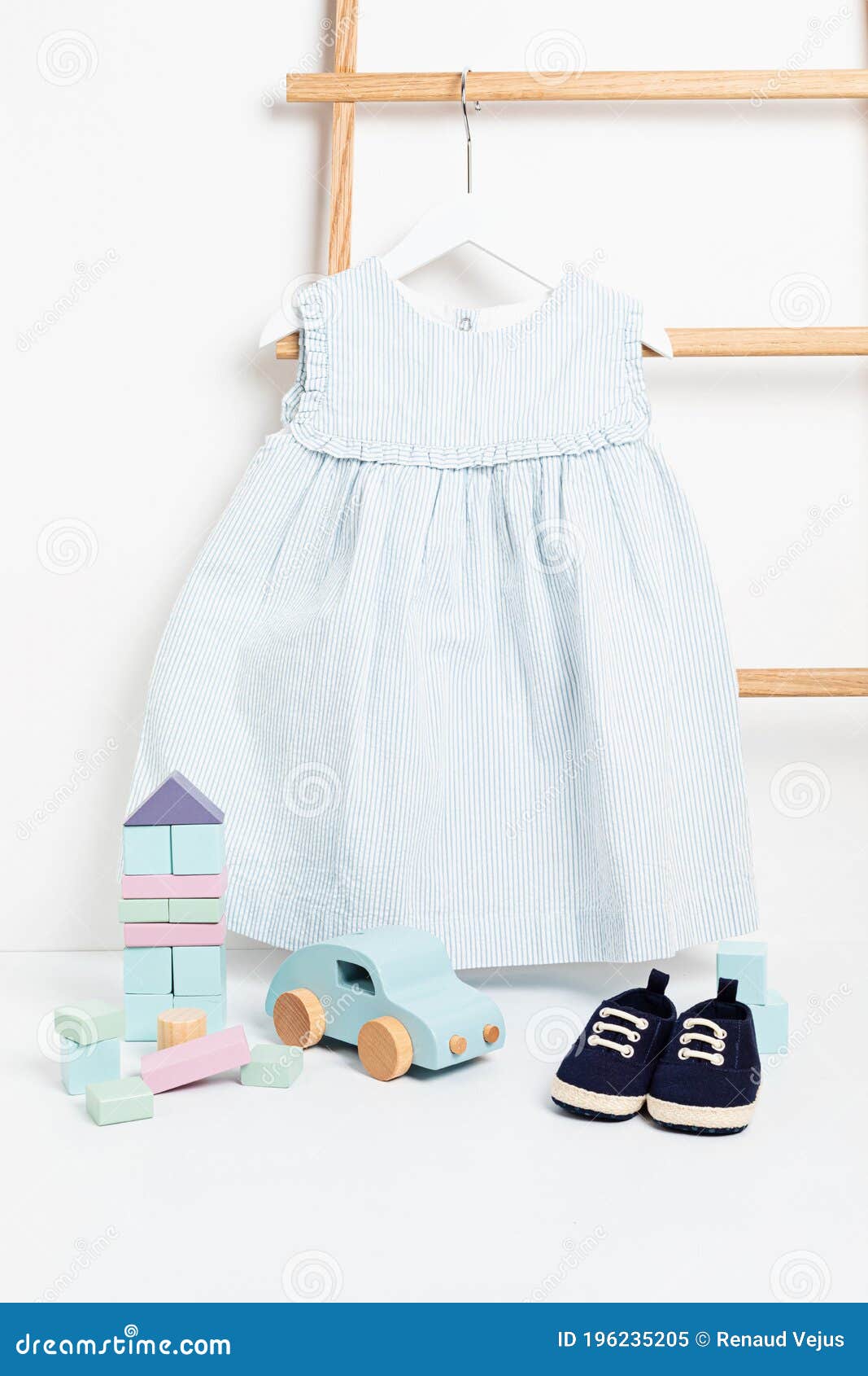 Cute Baby Clothes Hanging on the Rack Stock Image - Image of style ...