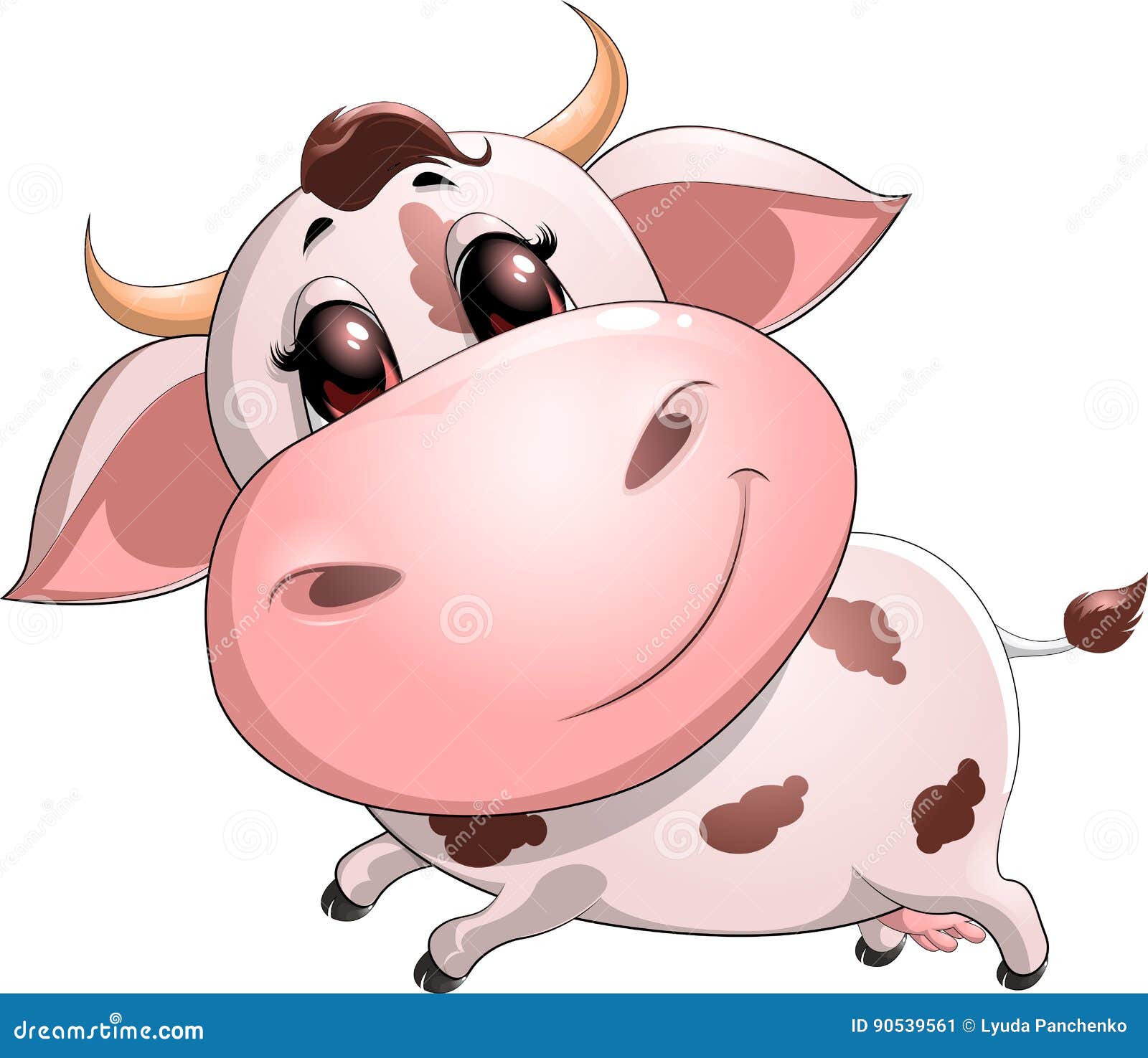 Download Cute baby cow cartoon stock vector. Illustration of farm ...