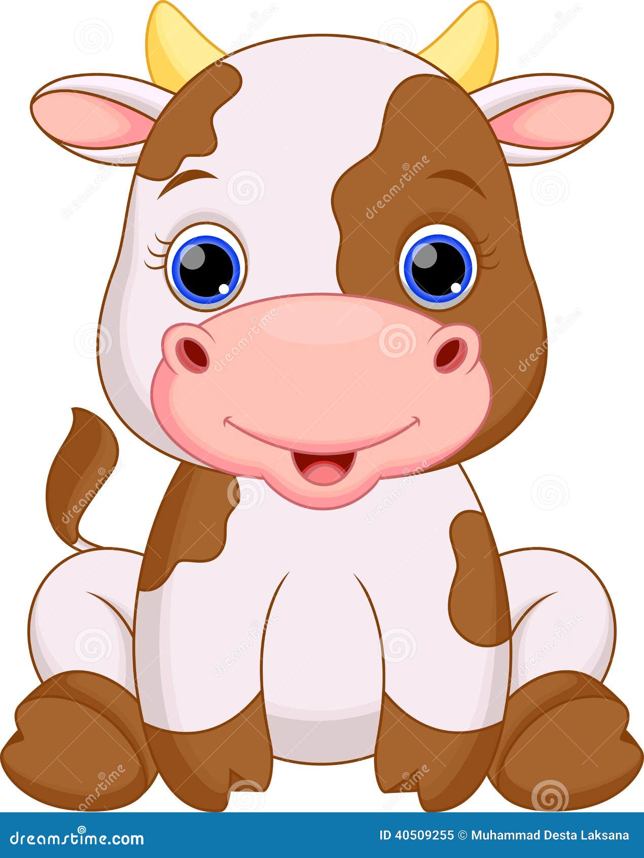 Cute baby cow cartoon stock illustration. Illustration of color  40509255