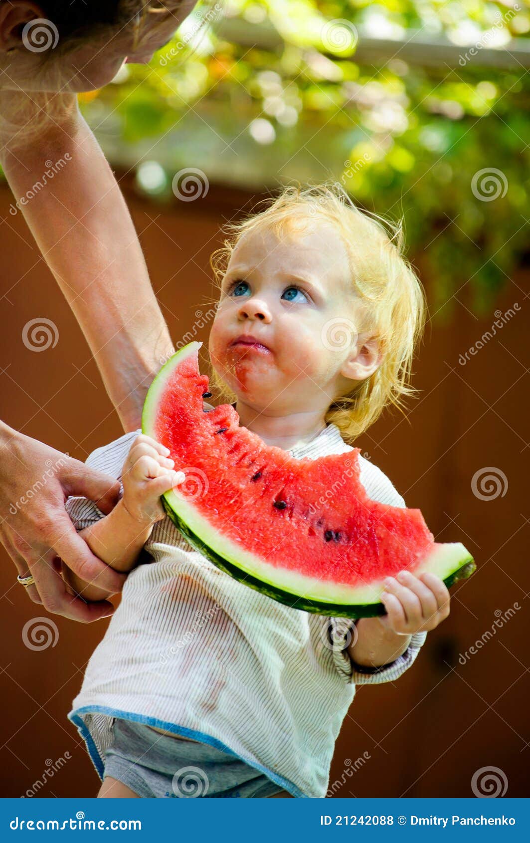 Cute Baby with a Delicious Melon Stock Photo Image of food, funny 21242088