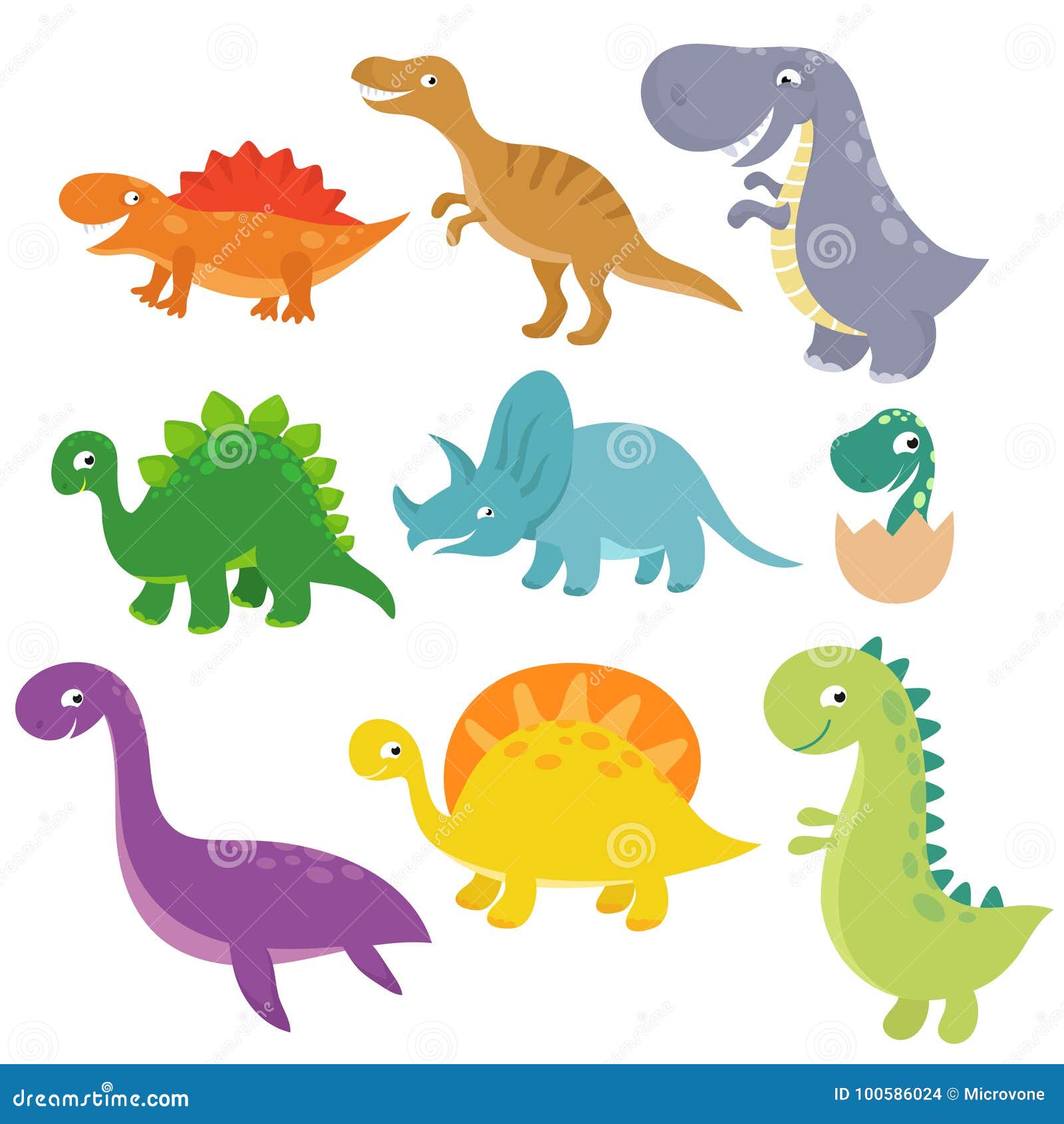 Cute Baby Dino Vector Characters Vector Set Stock Vector - Illustration ...
