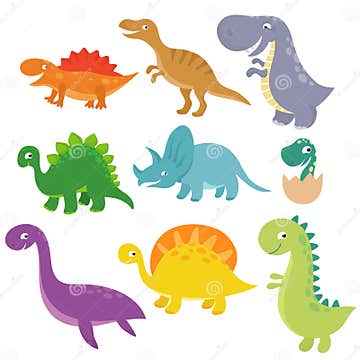 Cute Baby Dino Vector Characters Vector Set Stock Vector - Illustration ...