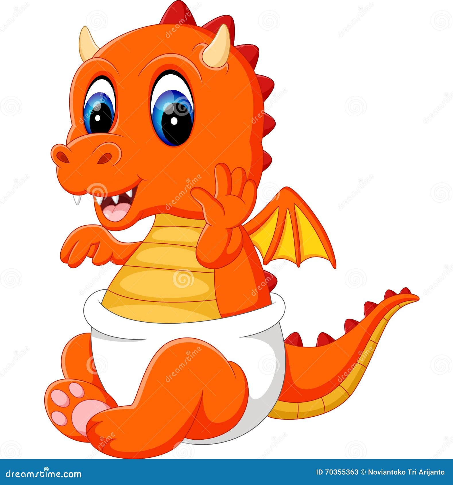 Cute baby dragon cartoon stock vector. Illustration of animal - 70355363