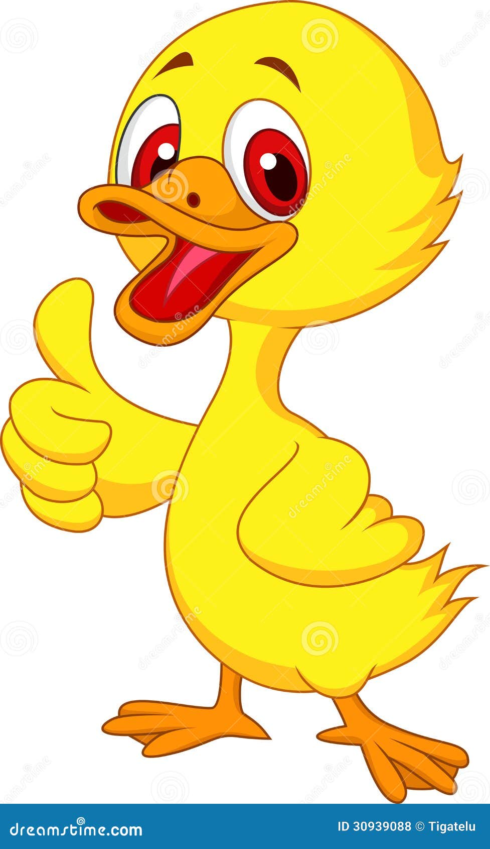 Cute Baby Duck Cartoon Thumb Up Stock Vector - Illustration of squeak ...
