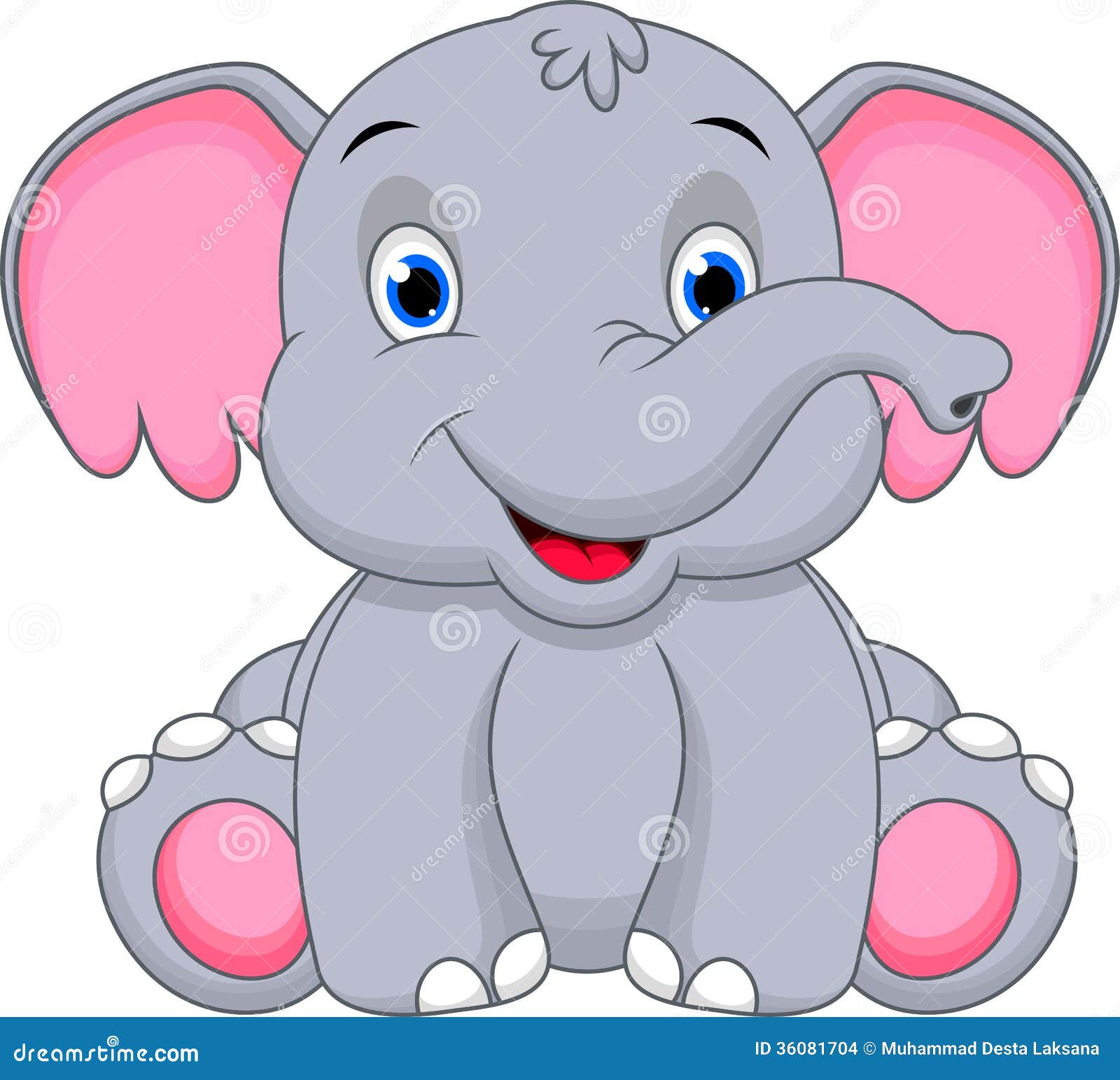 Cute baby elephant cartoon stock illustration ...