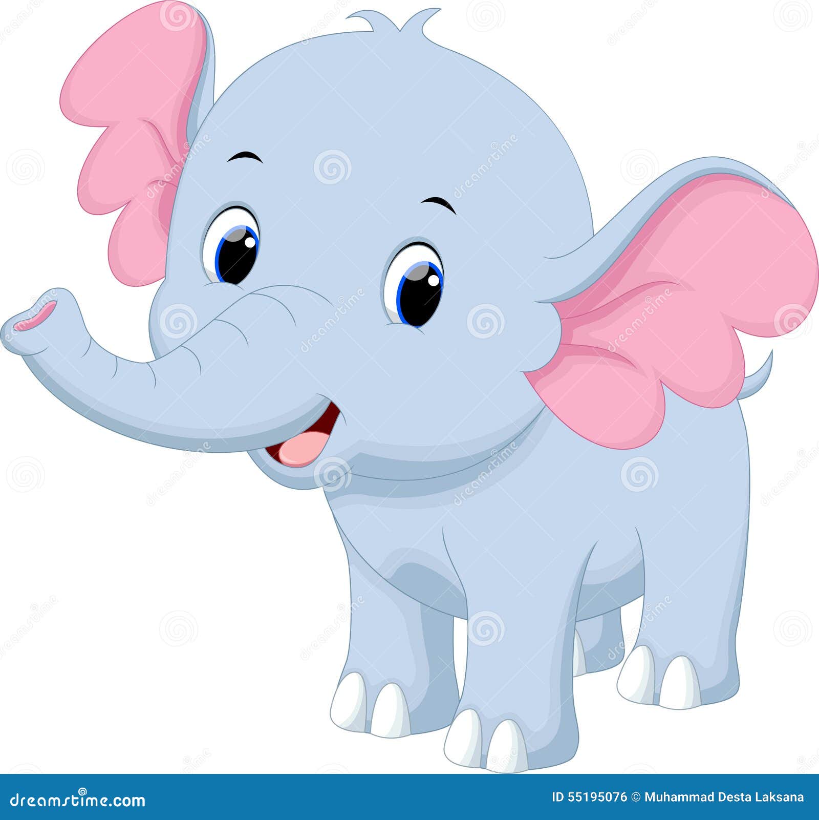 Cute baby elephant cartoon stock illustration. Illustration of laughing -  55195076