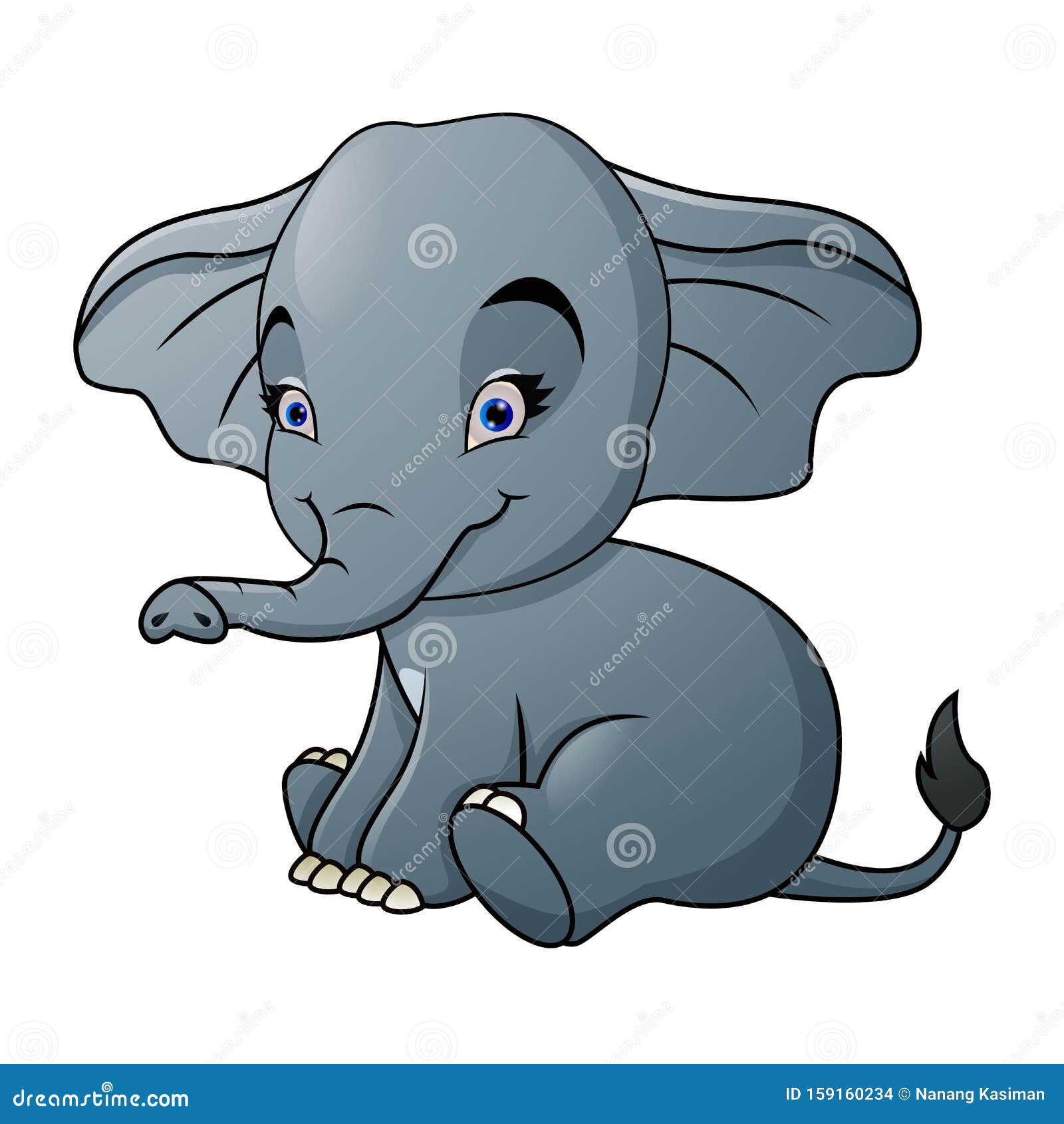 Download Cute baby elephant sitting stock vector. Illustration of ...
