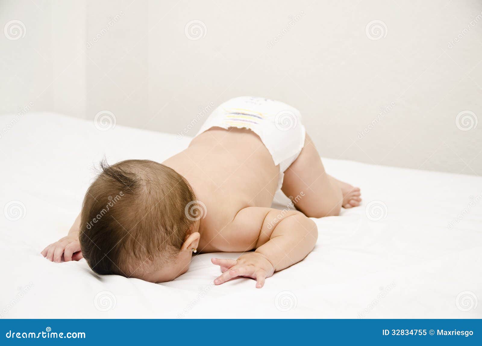 Cute Baby Face Down. Royalty Free Stock Photo - Image 