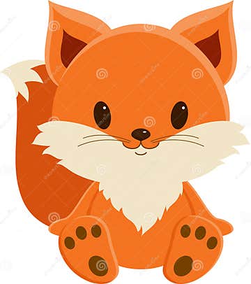 Cute baby fox stock vector. Illustration of background - 42700132