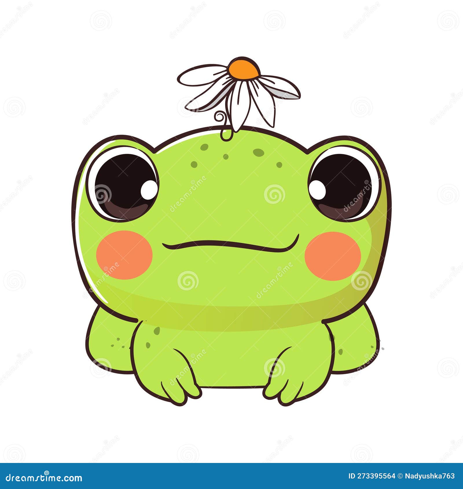 Cute Baby Frog in Cartoon Style. Vector Illustration. Stock Vector