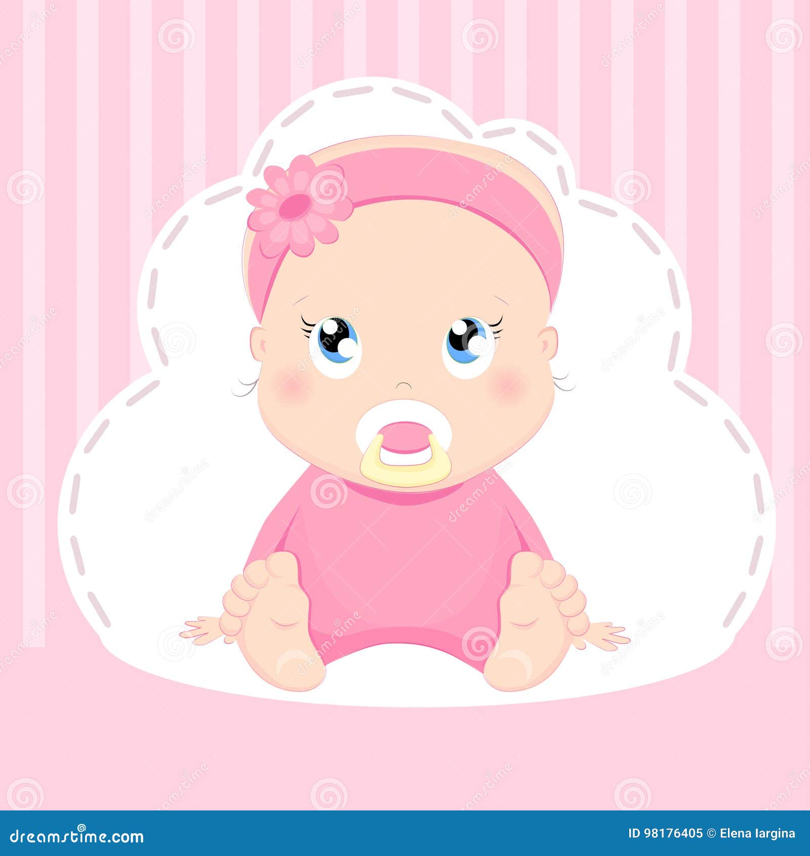Cute baby girl stock vector. Illustration of pretty, card - 98176405