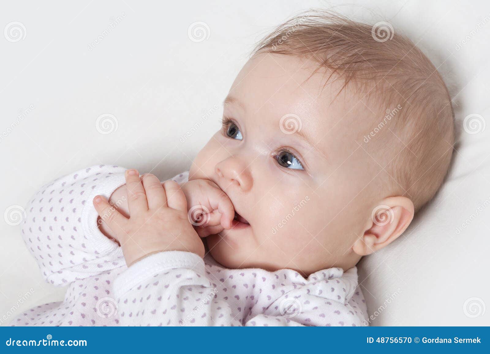 Cute baby girl stock photo. Image of blanket, away, girl 48756570