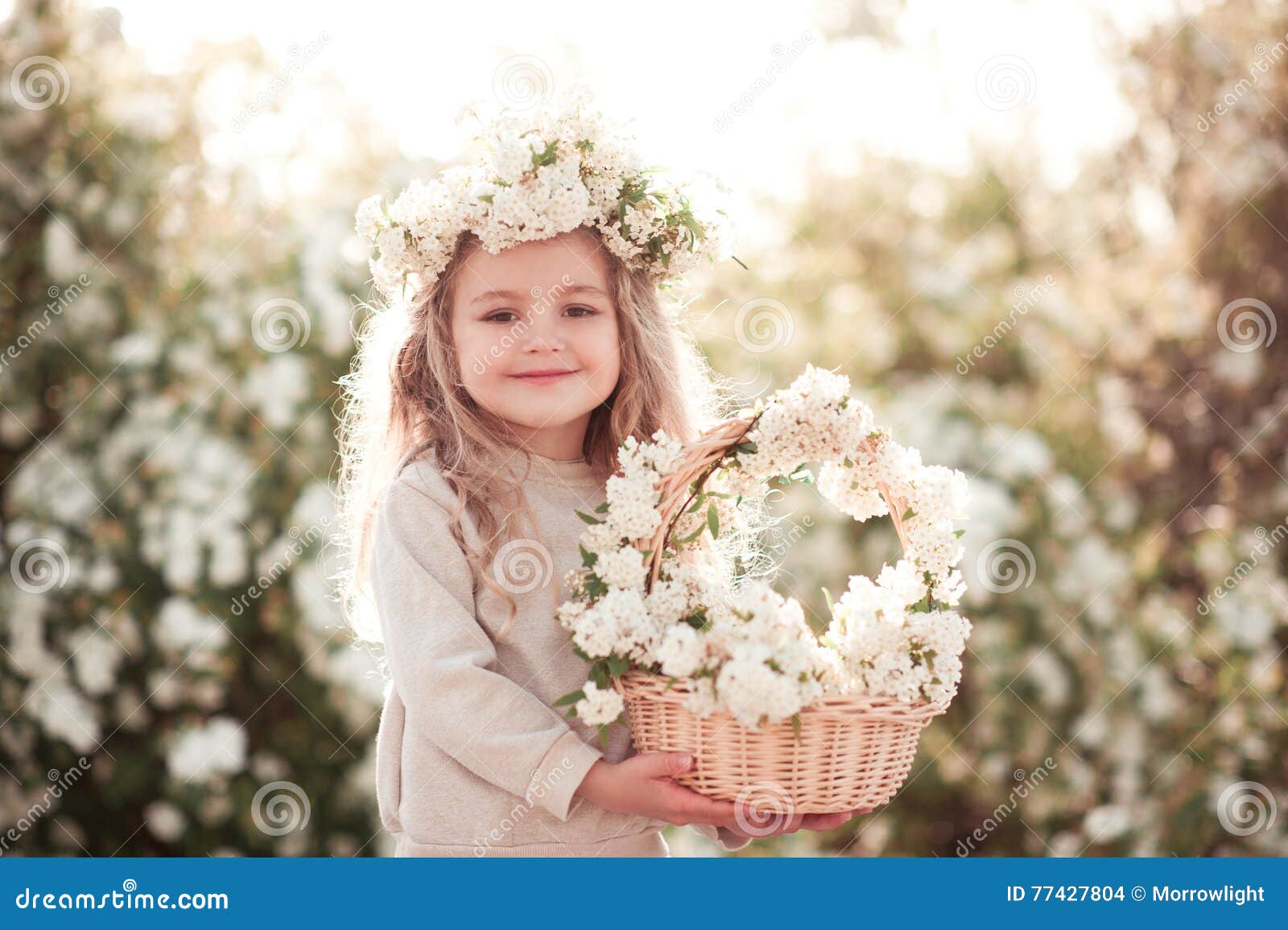 baby girl with flowers