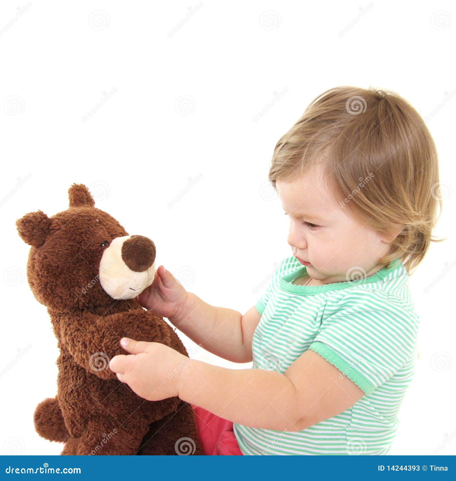 cute baby girl with teddy bear