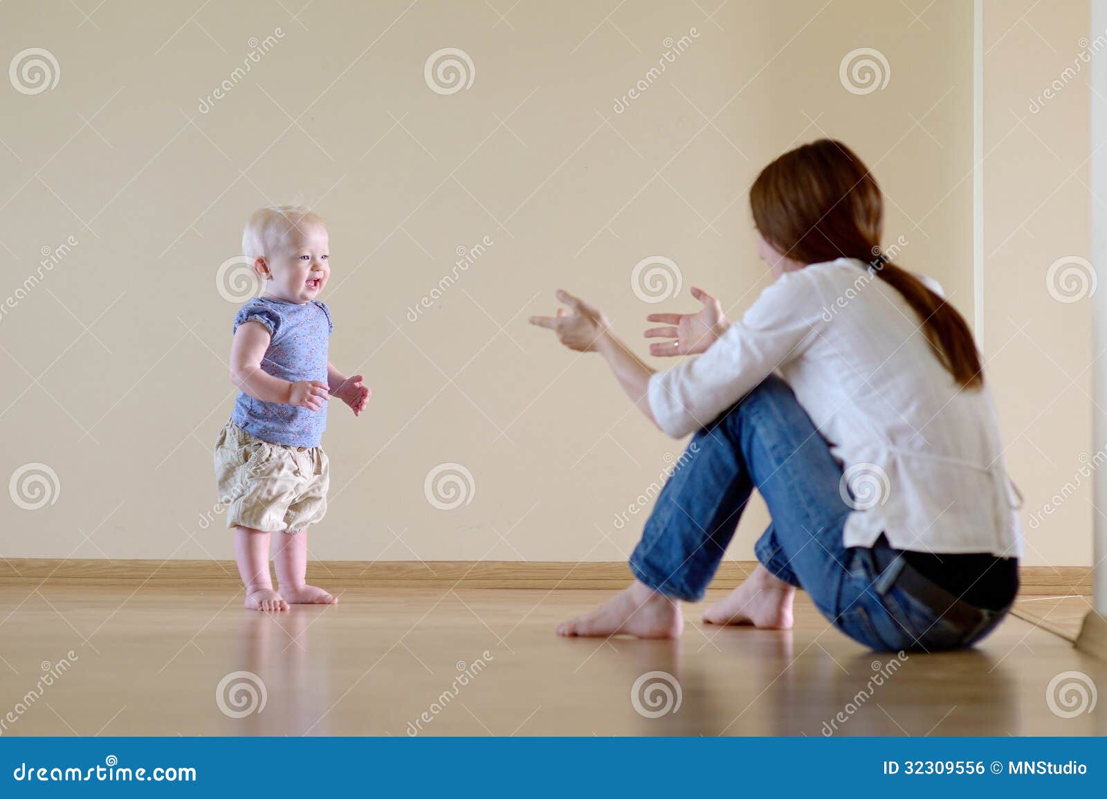 a baby learning to walk