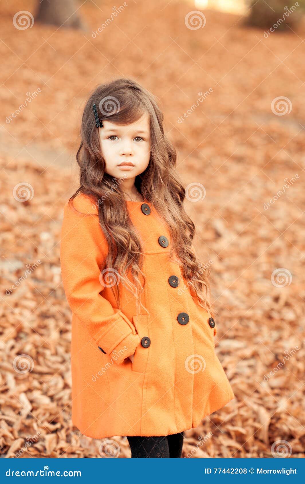 Cute Baby Girl Posing Outdoors Stock Photo - Image of model, hair ...