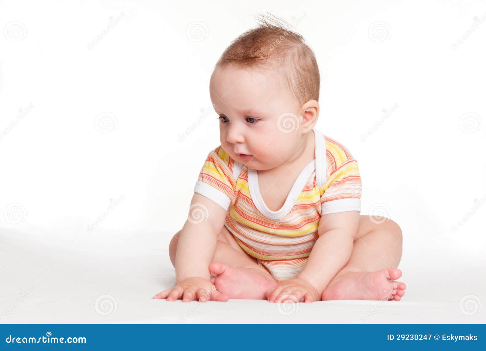 Cute baby girl sitting. stock image. Image of childhood - 29230247
