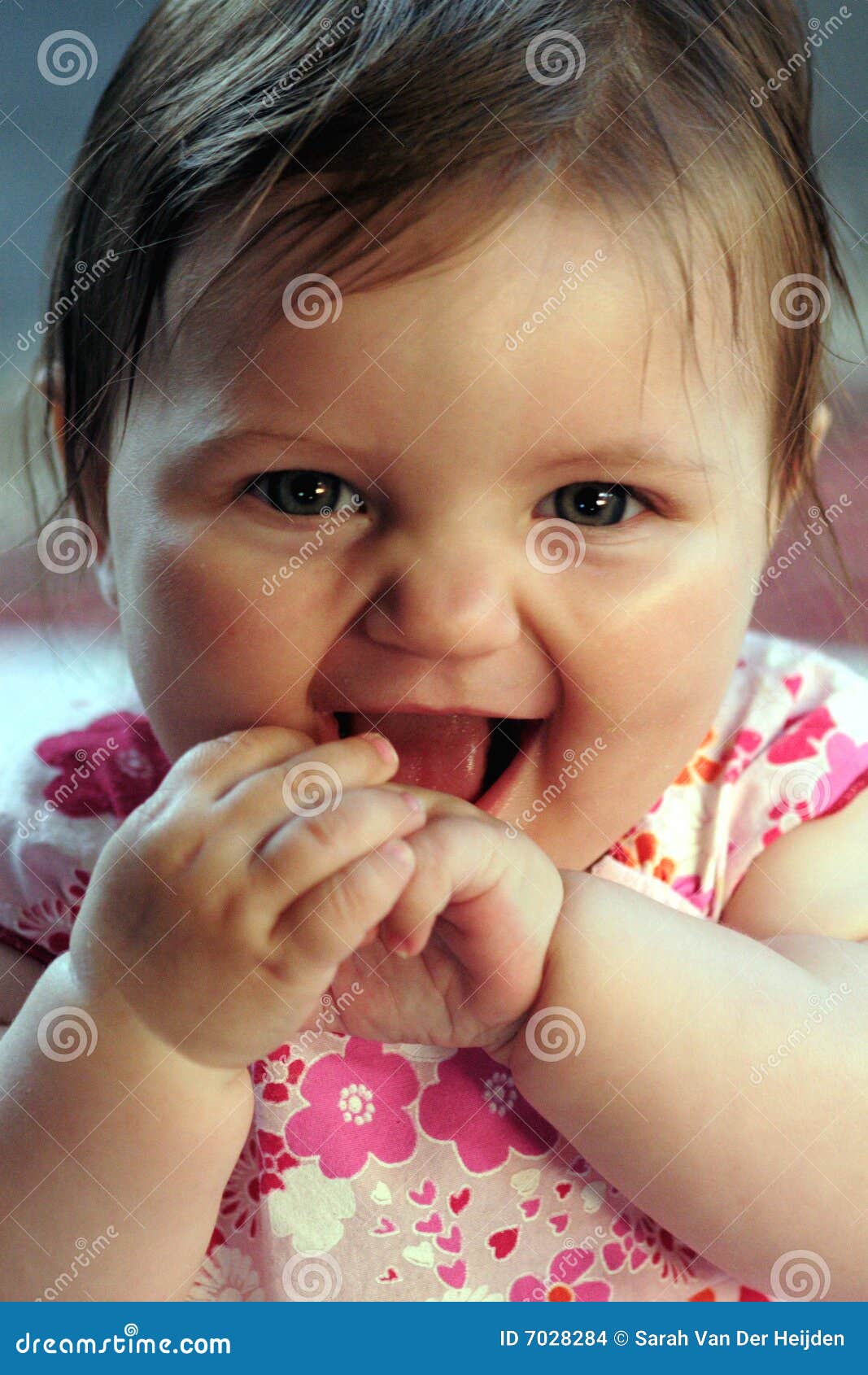 Cute baby girl smiling stock photo. Image of joyful, female - 7028284