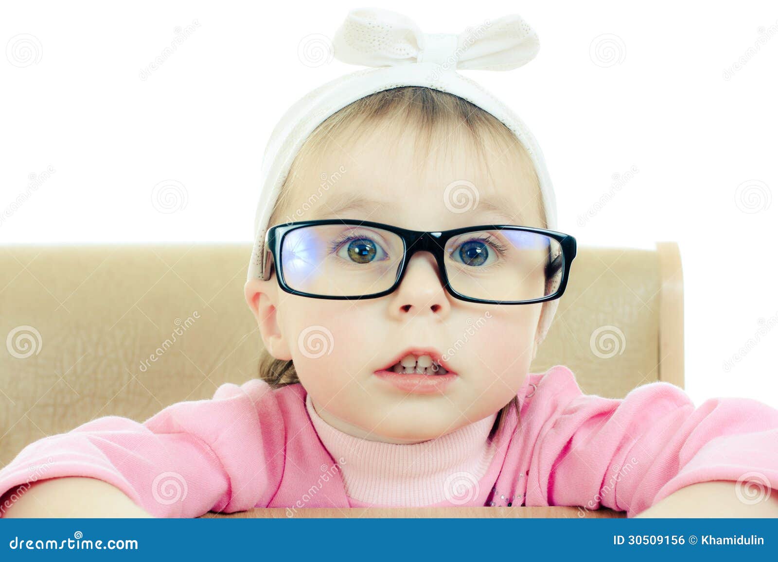 Cute Baby with Glasses Looking Stock Photo Image of face, glasses