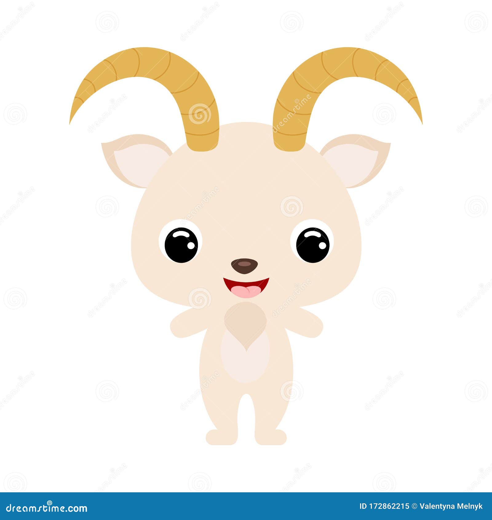 Download Cute Baby Goat. Domestic Animal. Flat Vector Stock Illustration On White Background Stock Vector ...