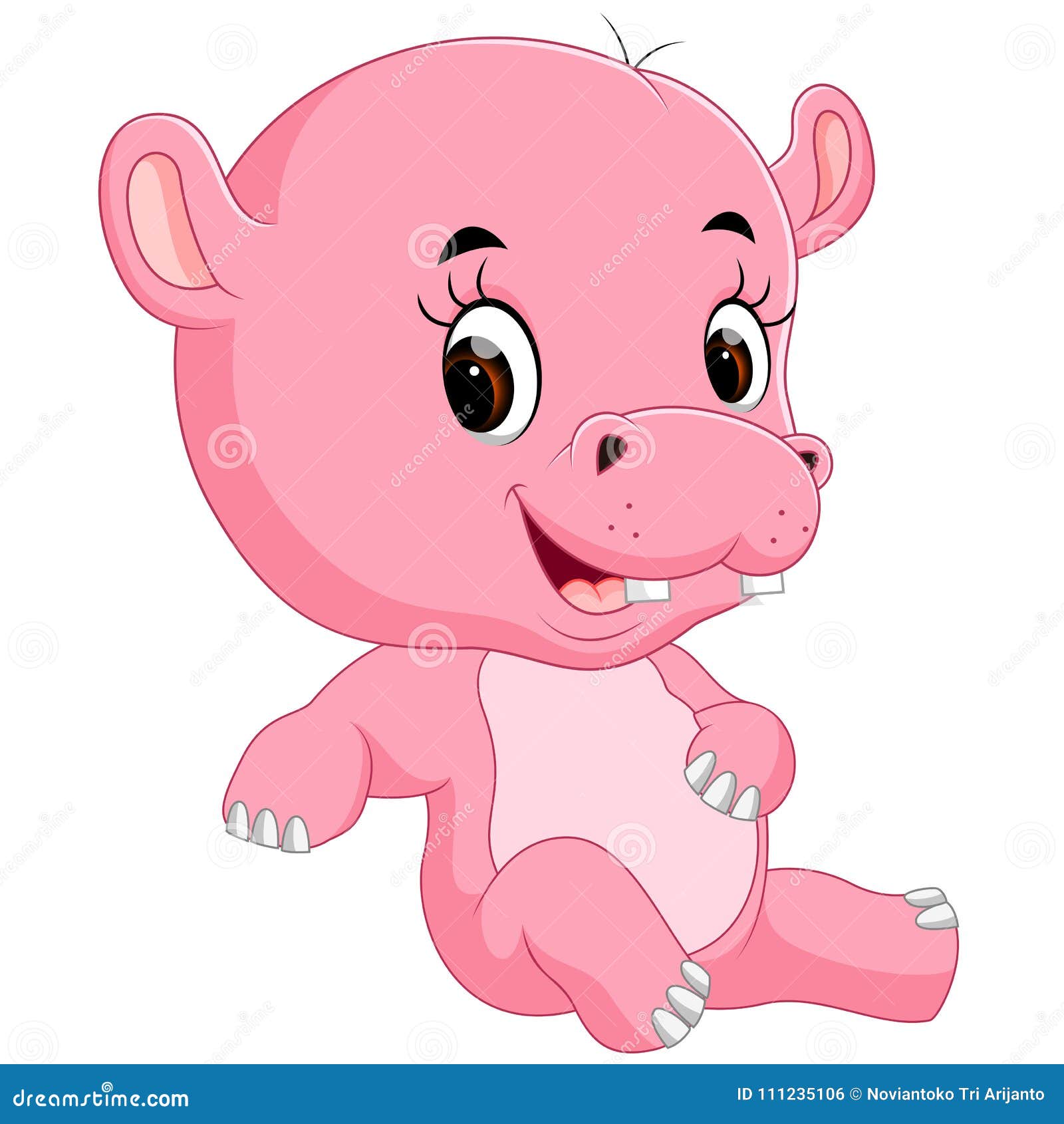 Cute baby hippo stock vector. Illustration of hippo ...