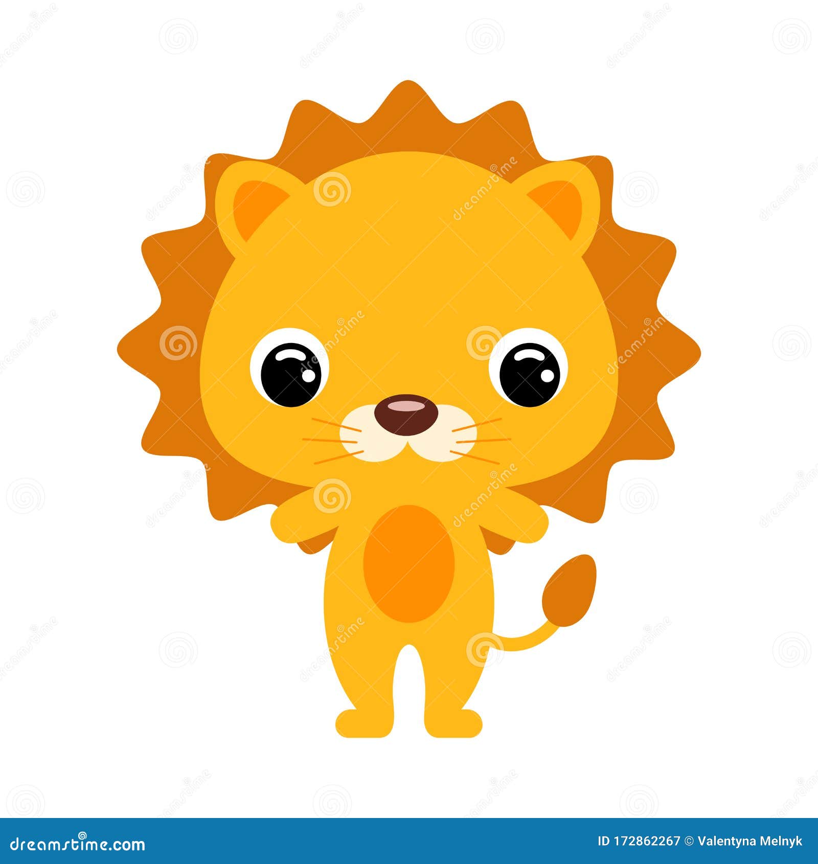 Download Cute Baby Lion. African Animal. Flat Vector Stock ...