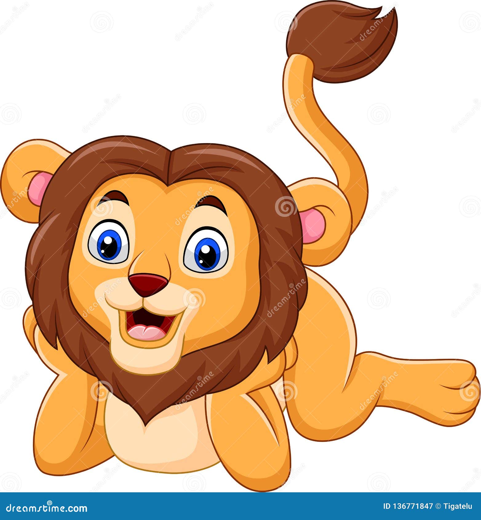 Cute baby lion cartoon stock vector. Illustration of isolated - 136771847