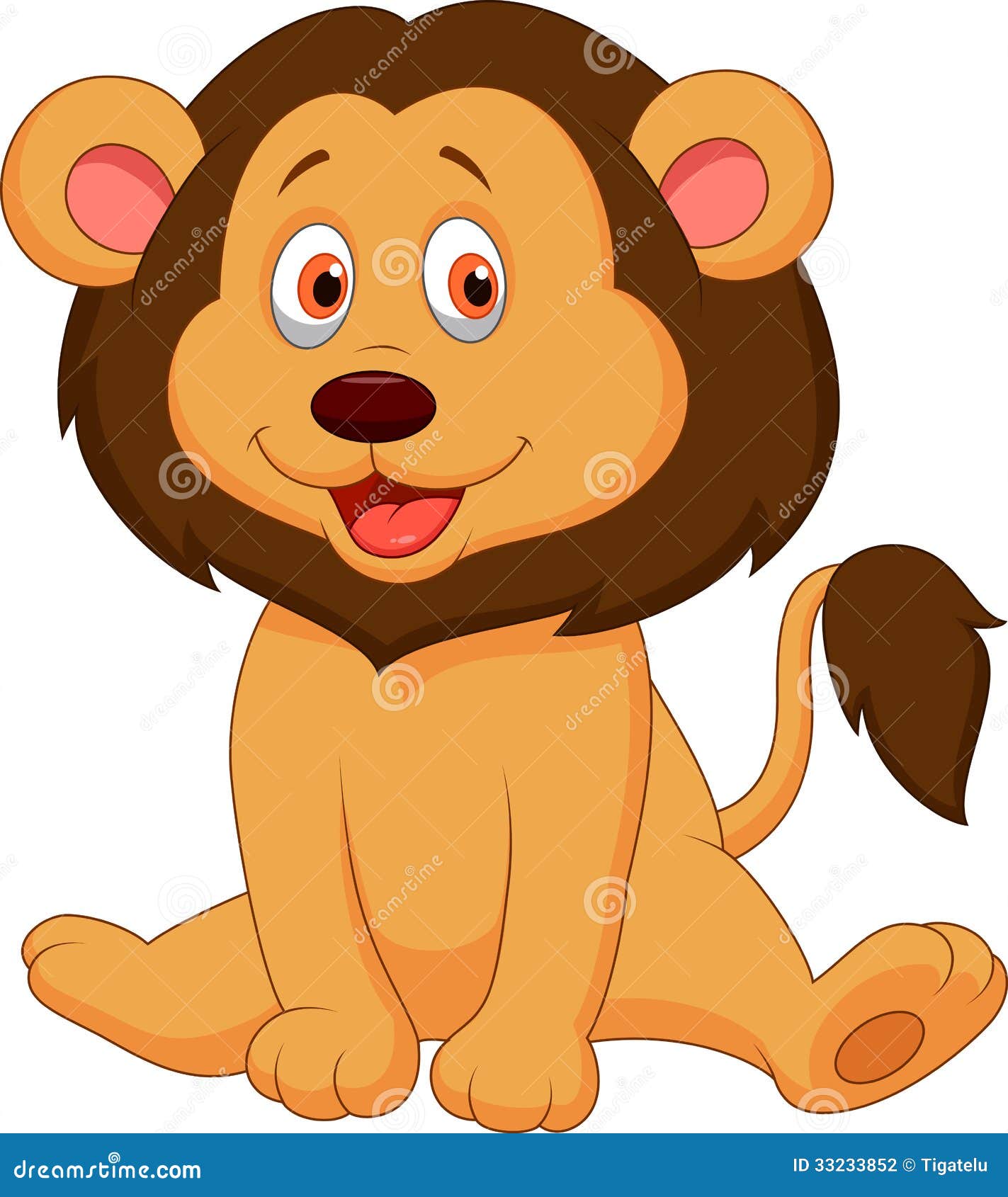 Cute baby lion cartoon stock vector. Illustration of design - 33233852