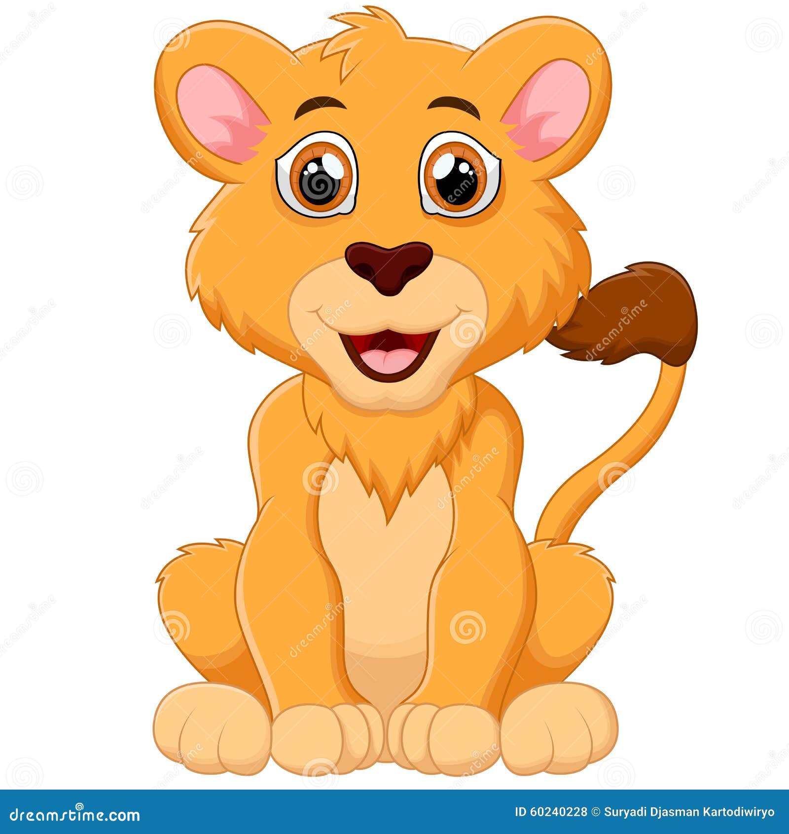 Cute baby lion cartoon stock illustration. Illustration of mane - 60240228