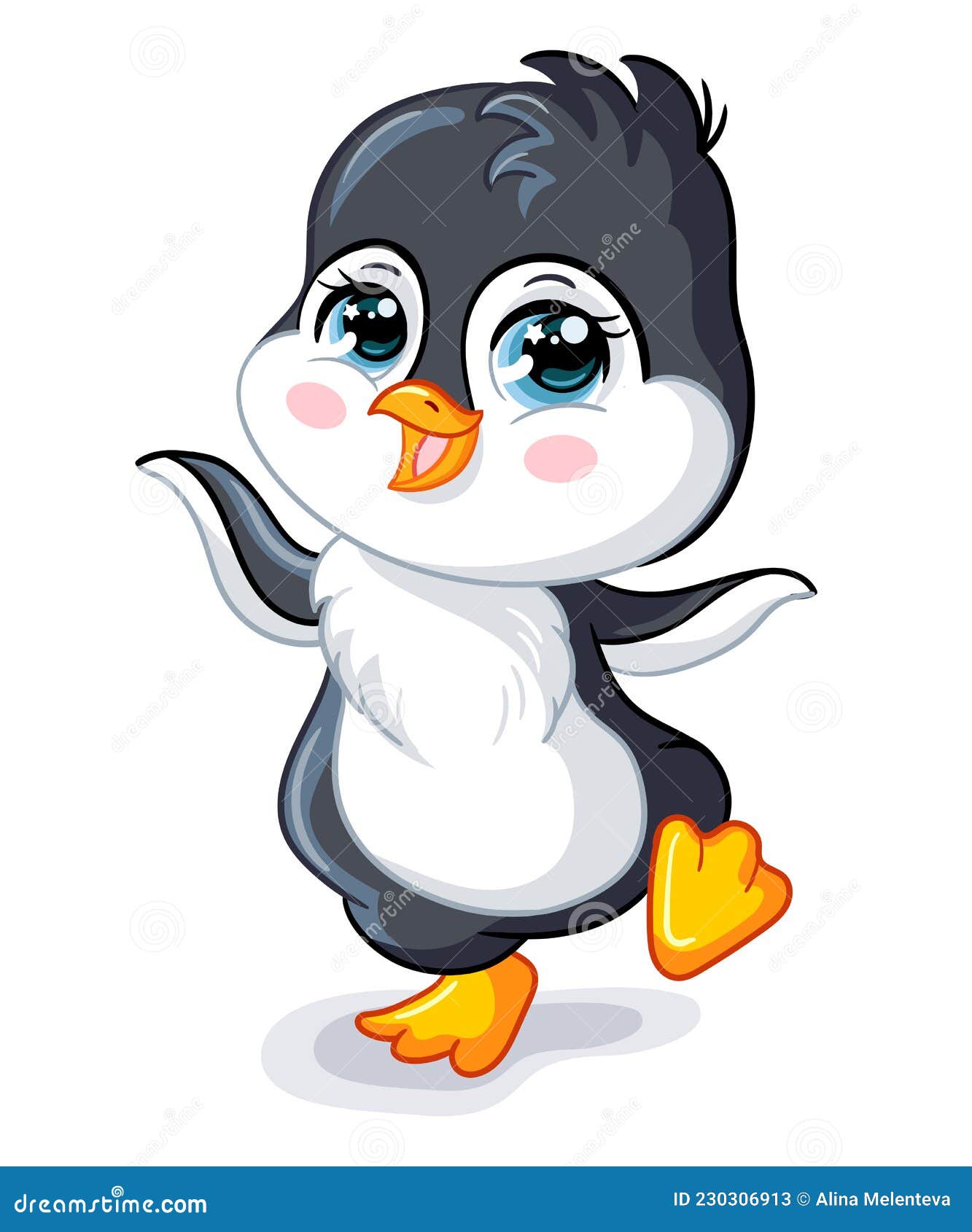 Cute Baby Little Penguin Cartoon Character Vector Stock Vector -  Illustration of birthday, party: 230306913