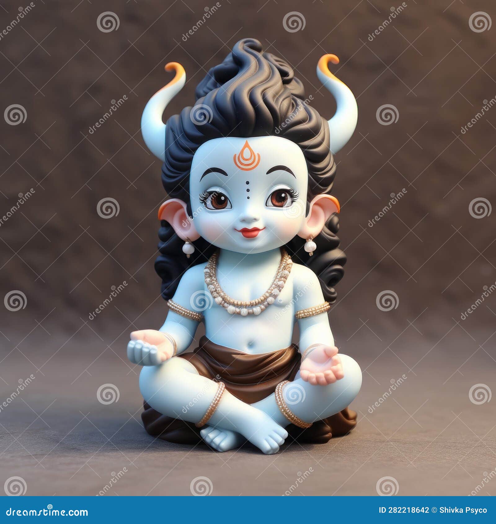 Premium Photo  Baby lord shiva running with a baby calf on sky blue  background generative ai