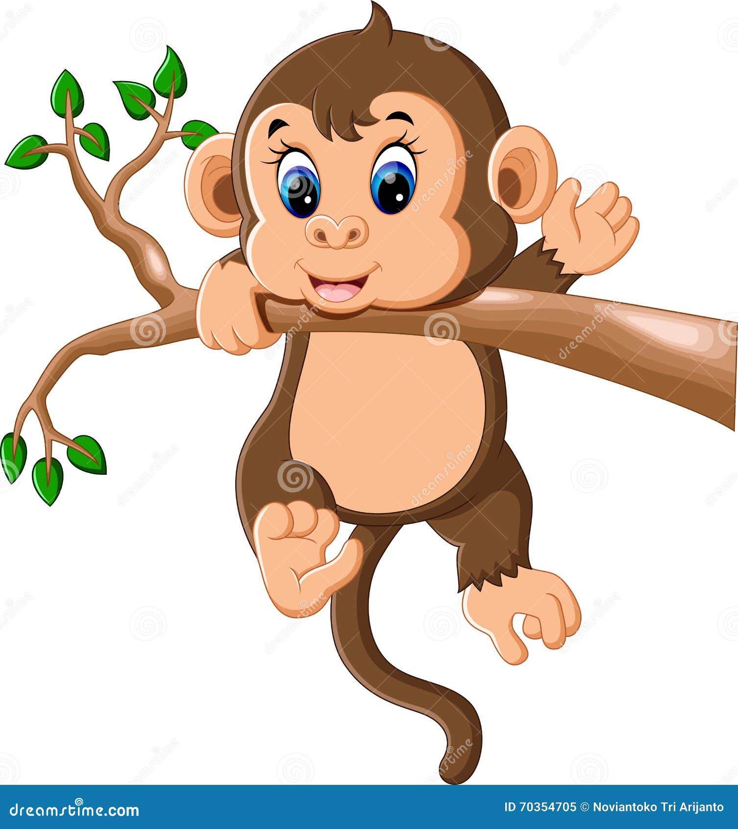 Cute baby monkey cartoon stock vector. Illustration of mammal - 70354705