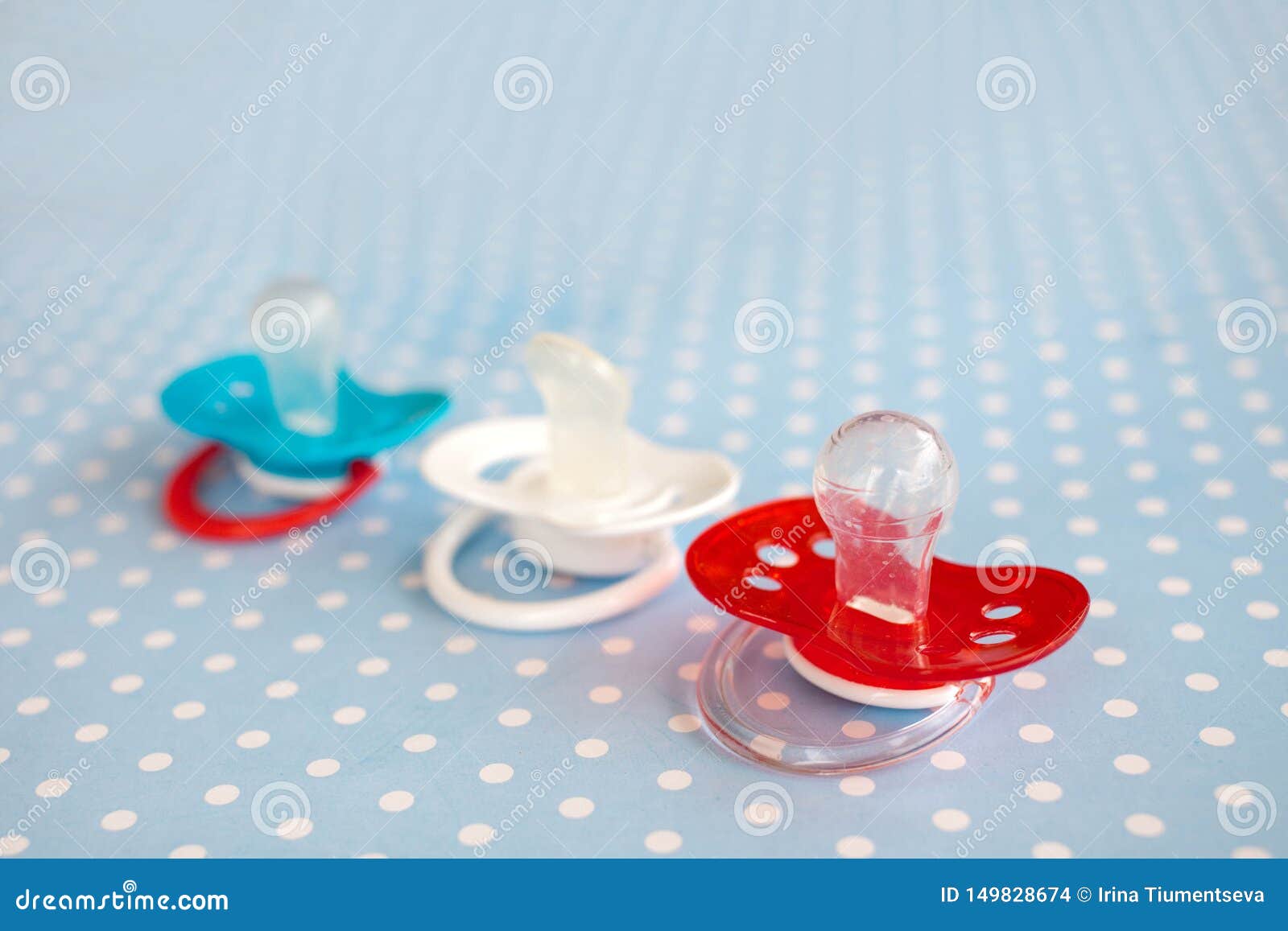 Cute Baby Pacifiers with Rubber Head Stock Photo - Image of health ...