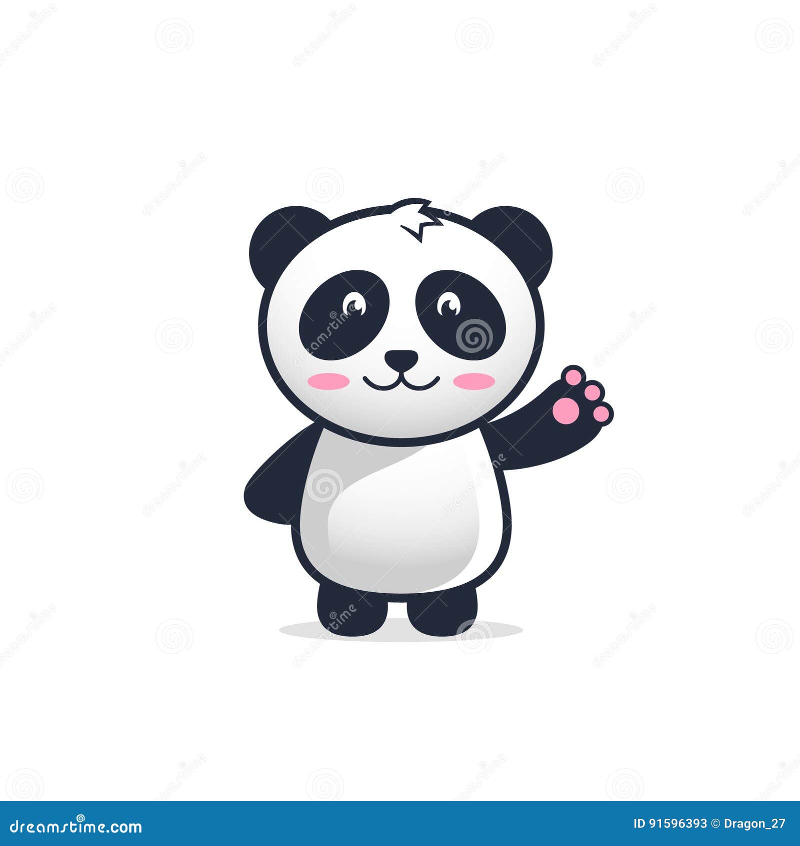 Cute Baby Panda Bear Vector Illustration For Kids Stock Vector Illustration Of White Happy