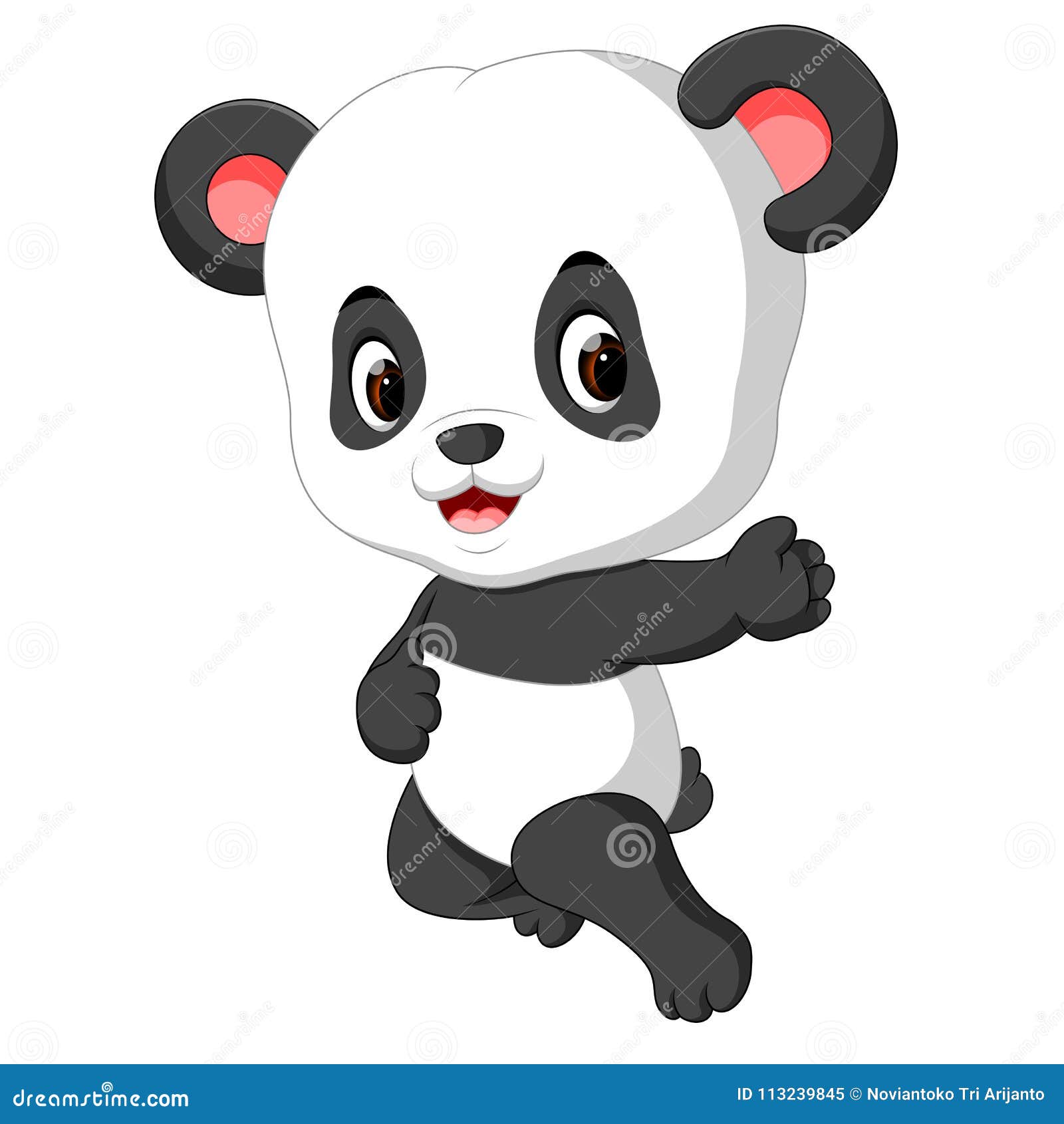 Cute Baby Panda Cartoon Stock Vector Illustration Of Black