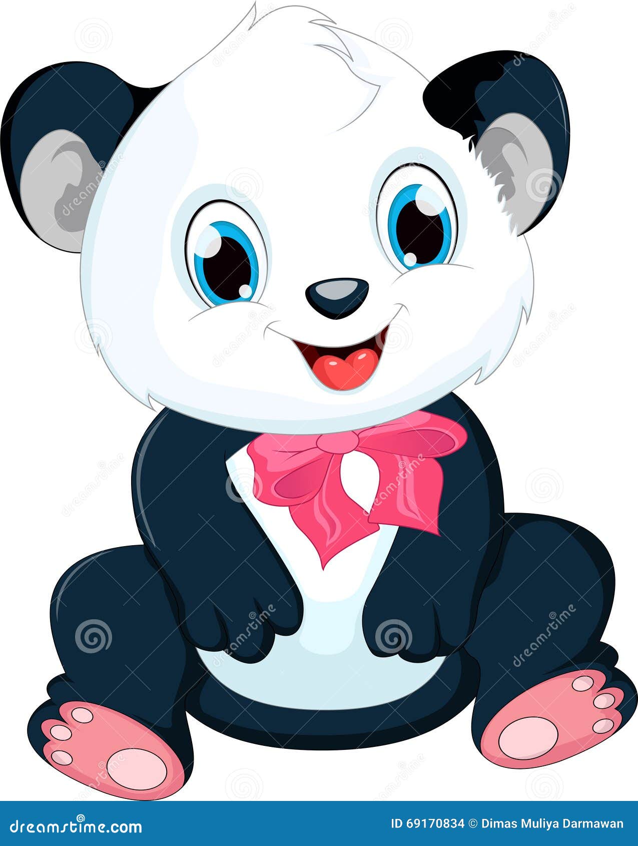Cute baby panda cartoon stock illustration. Illustration of childish -  69170834