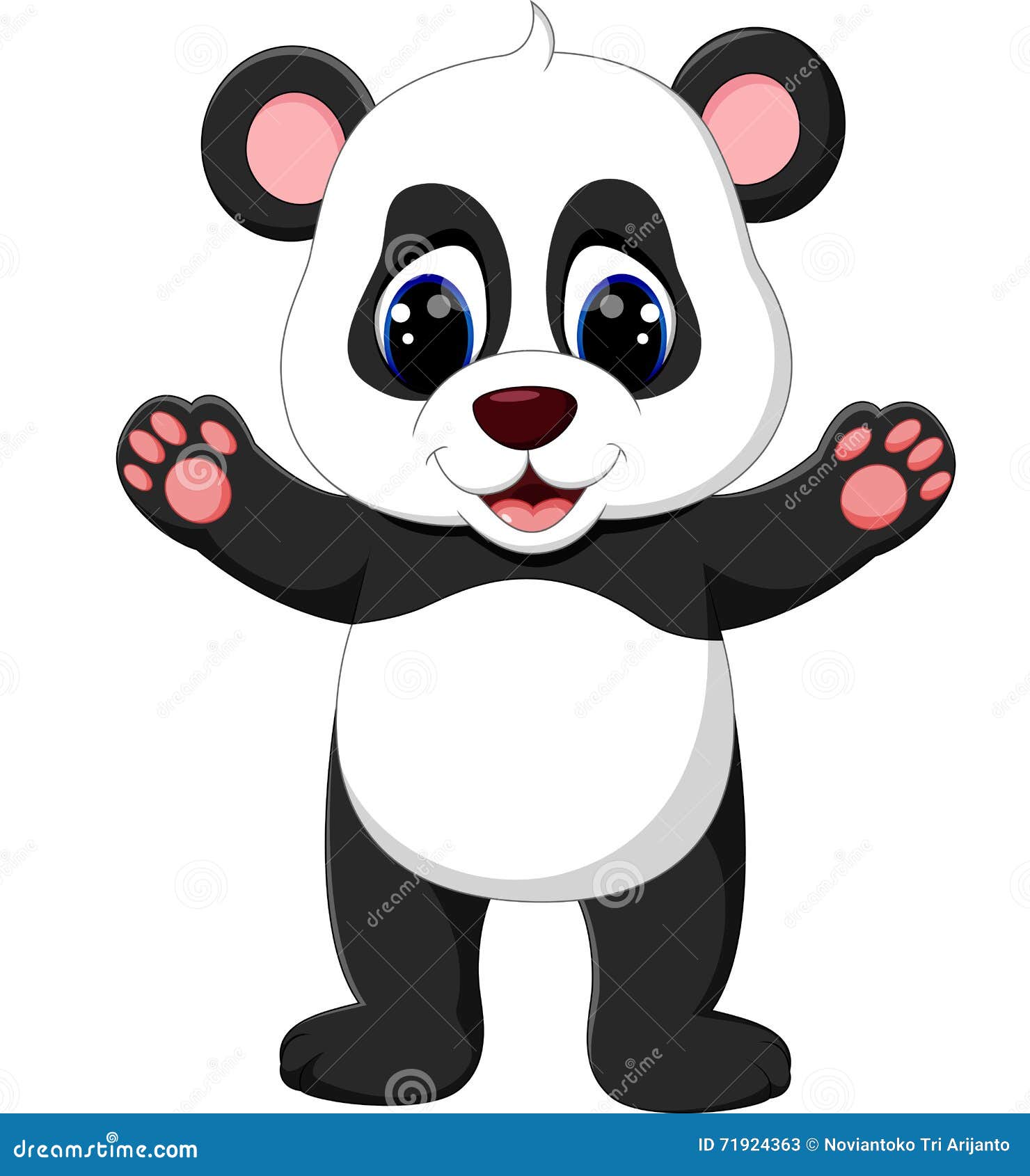 Cute Baby Panda Cartoon Vector Illustration | CartoonDealer.com #71405352