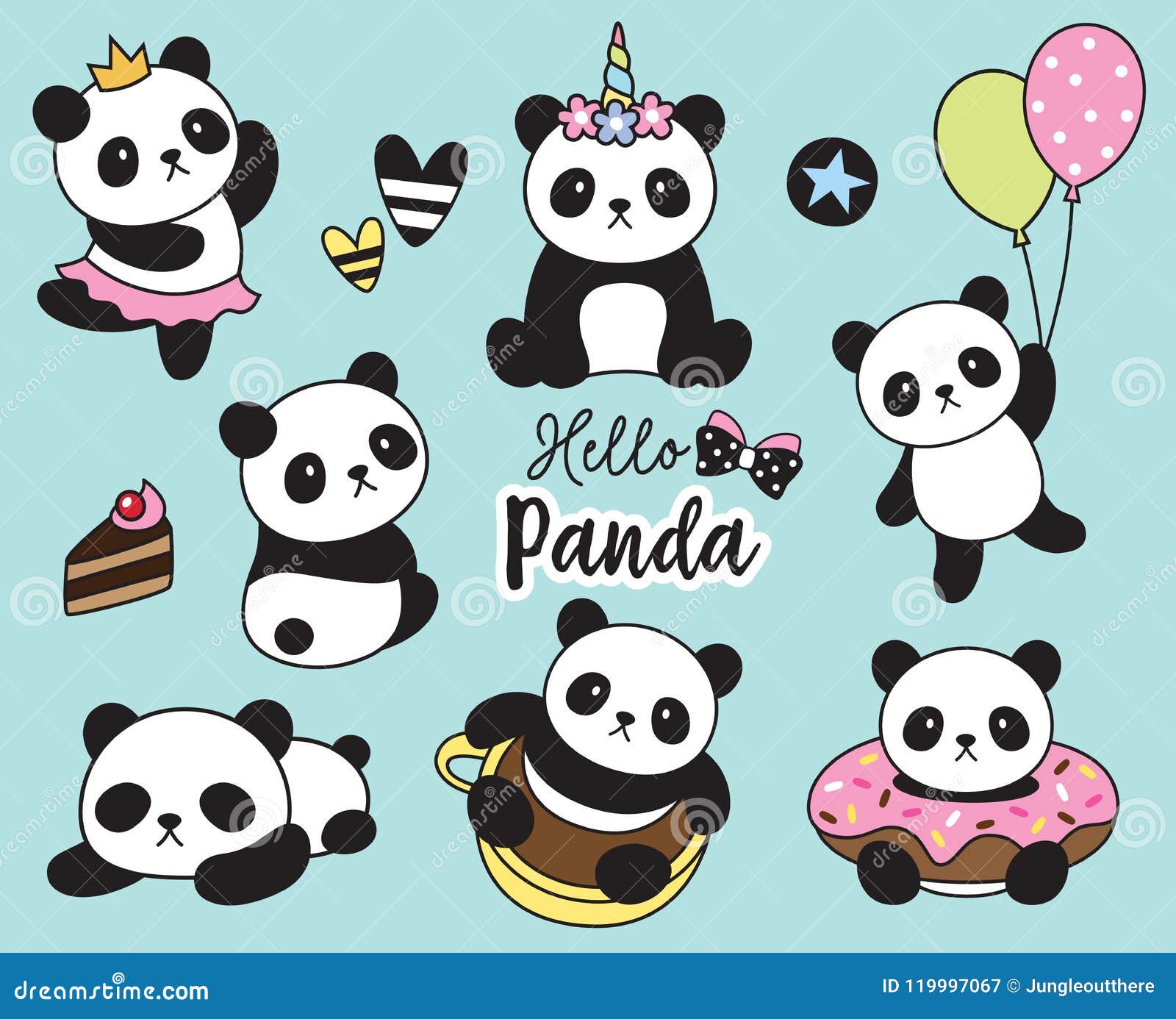 Cute Baby Panda Vector Illustration Stock Vector Illustration Of Party Isolated