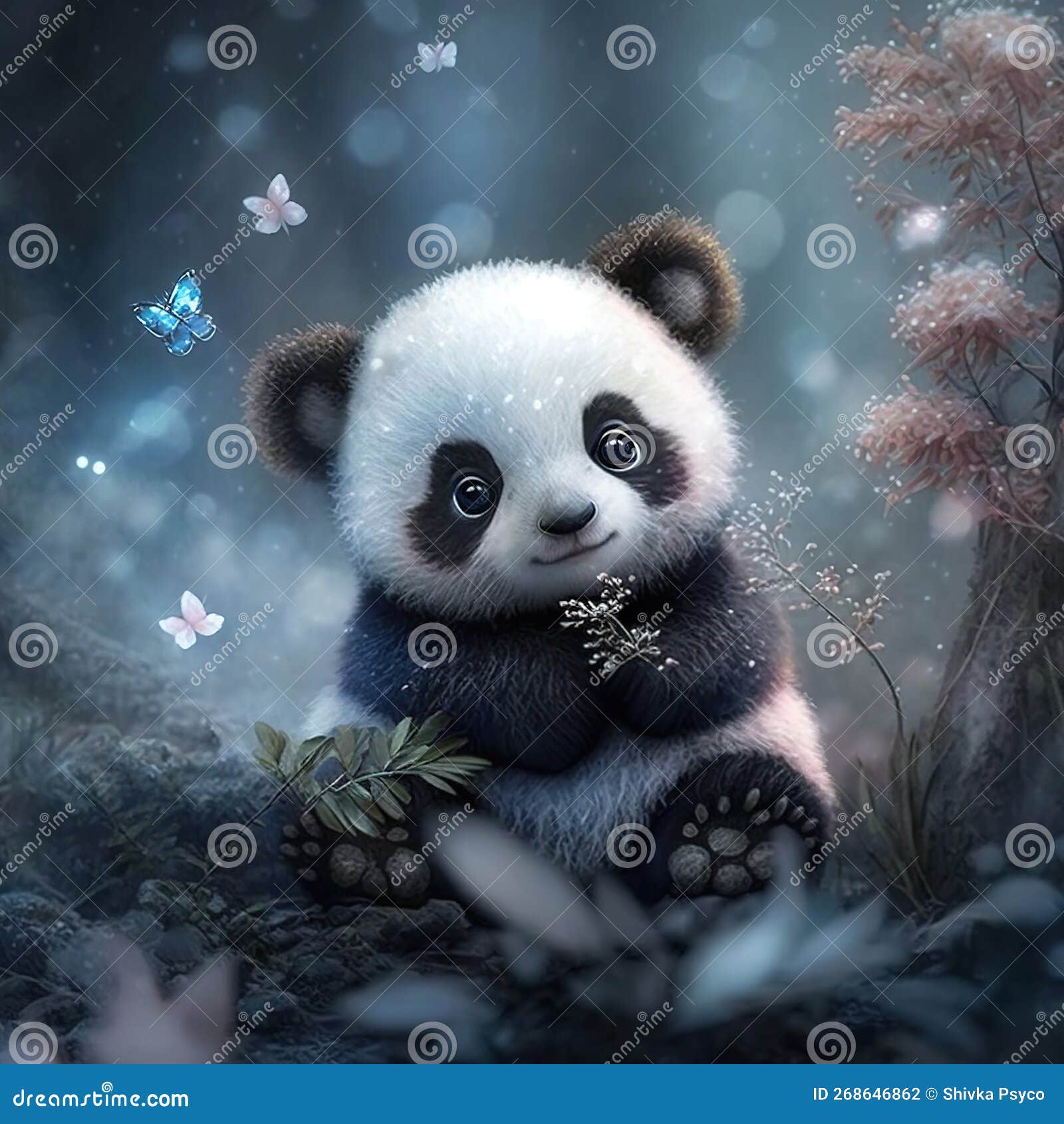 Download Adorable Kawaii Panda Wallpaper