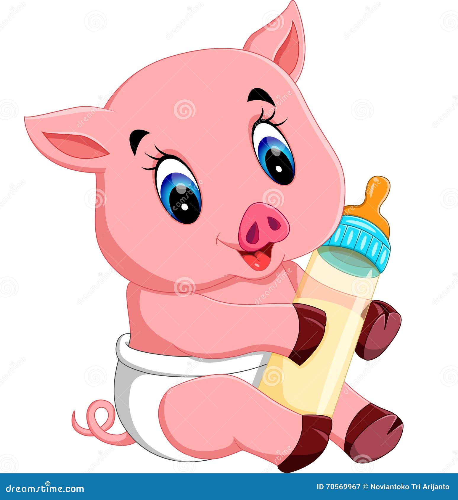 Cute baby pig cartoon stock vector. Illustration of ...