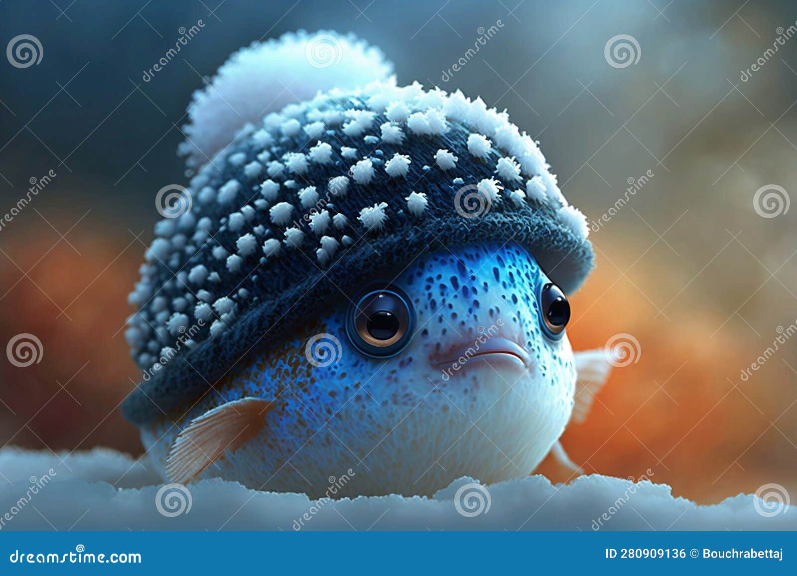 Cute Baby Piranha Wearing a Hat Stock Illustration - Illustration of ...