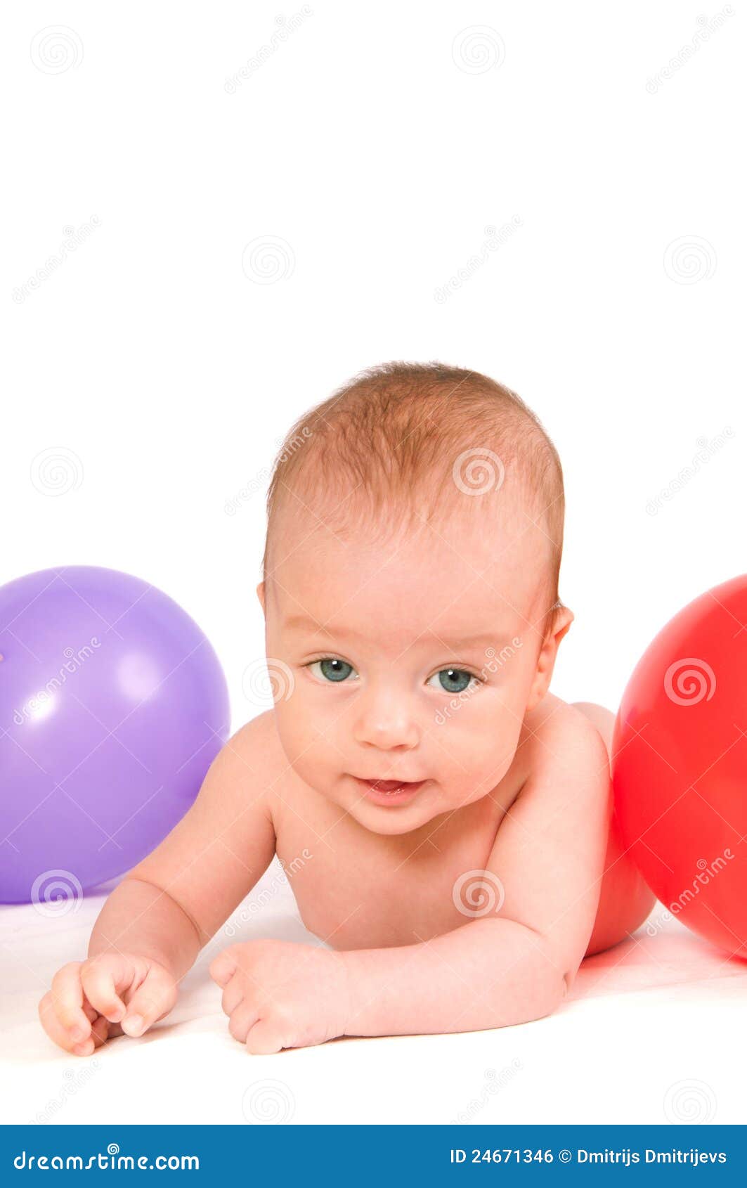 Cute Baby Portrait Isolated on White Background Stock Photo - Image of ...