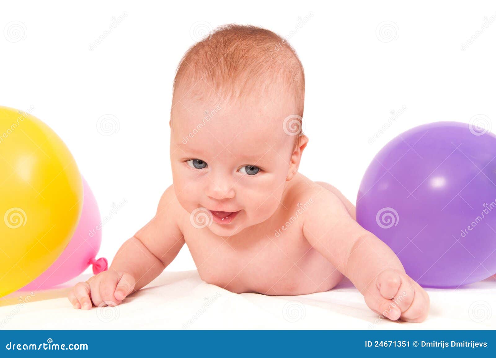 Cute Baby Portrait Isolated on White Background Stock Image - Image of ...