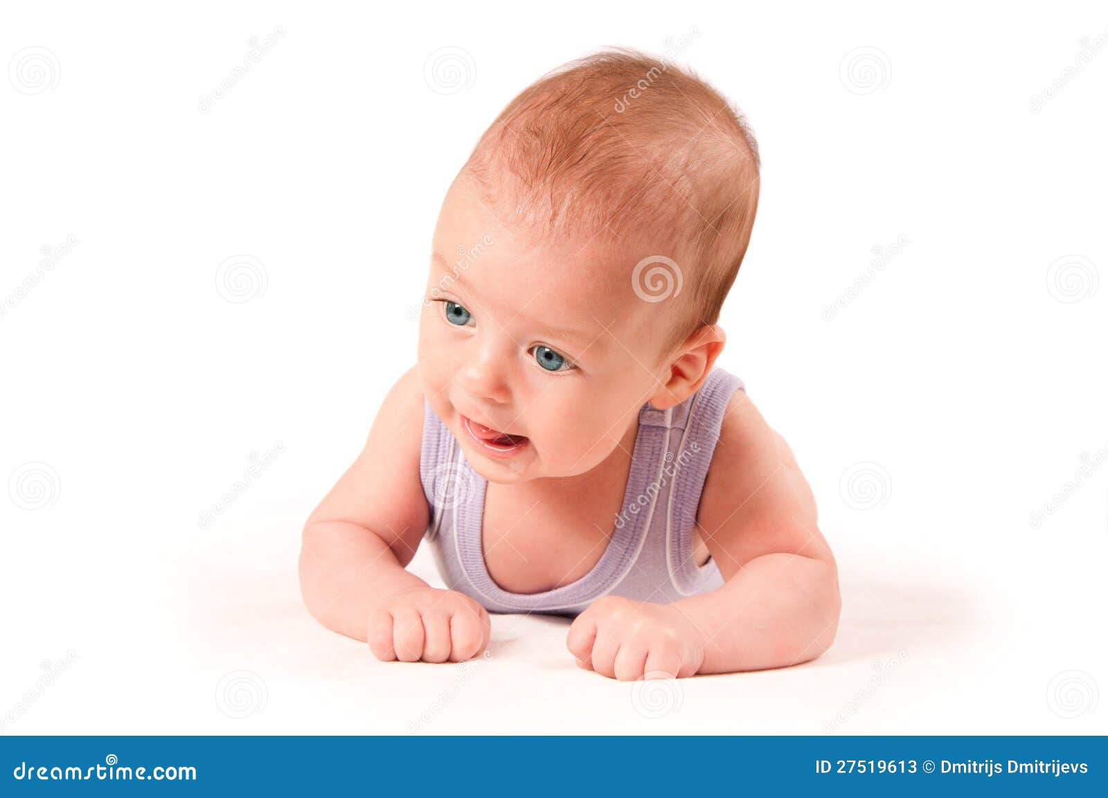 Cute Baby Portrait Isolated on White Background Stock Image Image of