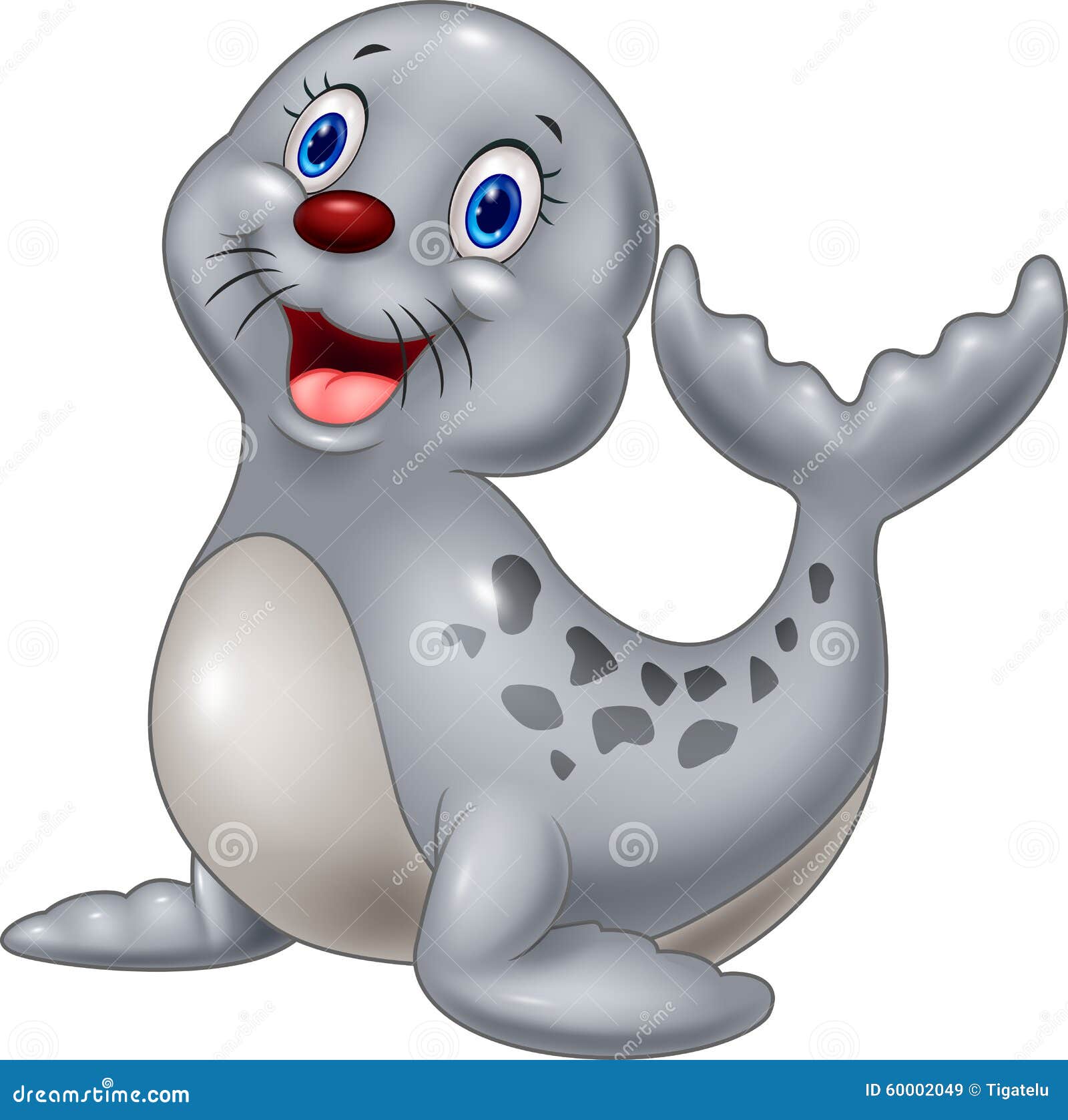 cute baby seal cartoon on white background